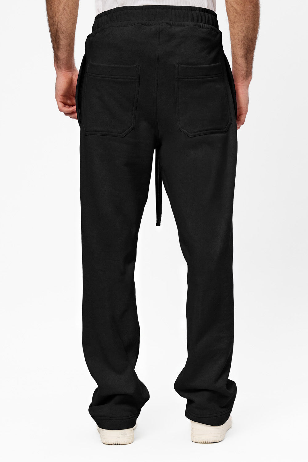 247 V2 Black Cotton Pants with decorative stitches