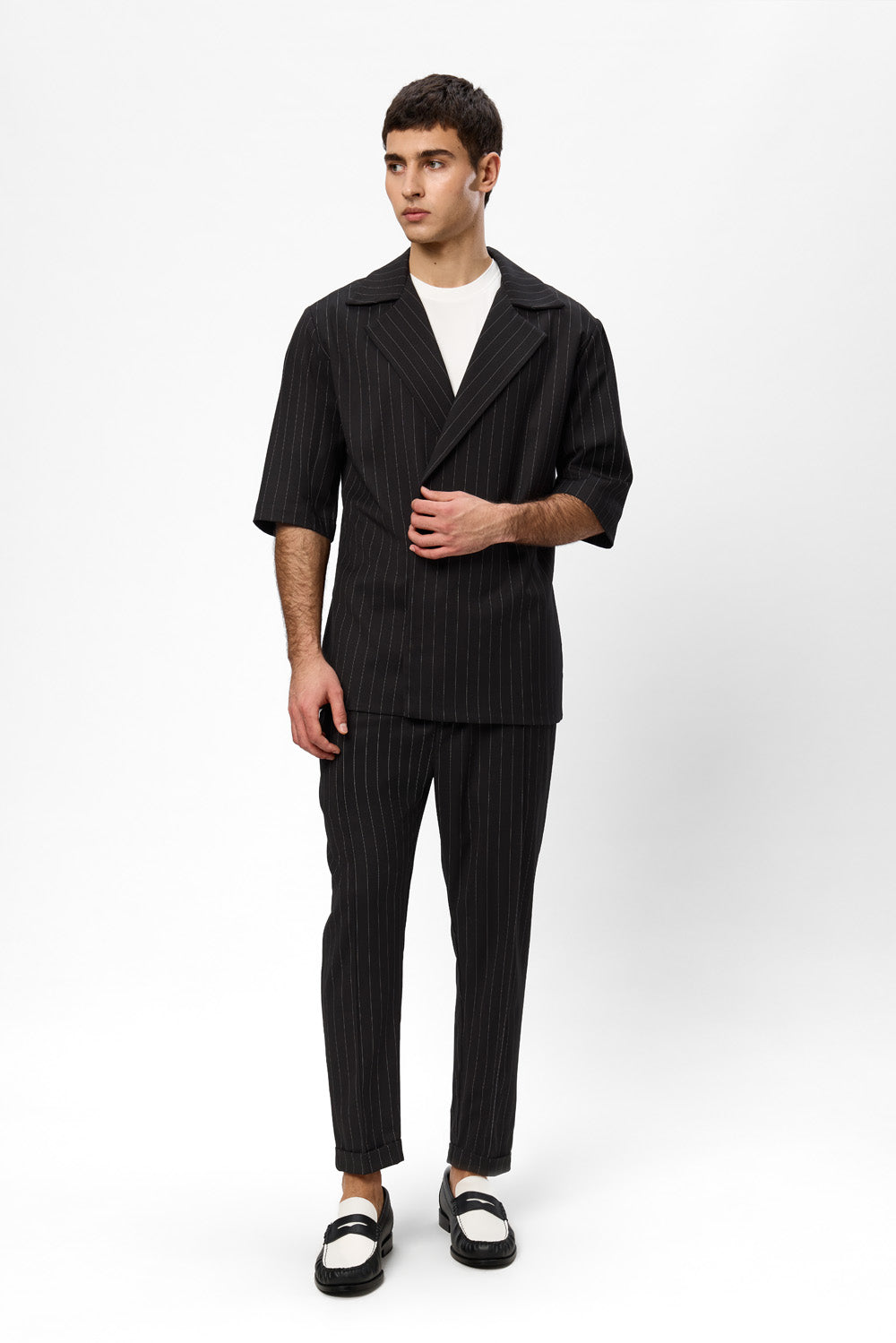 Thom Black Striped Cloth Pants V2