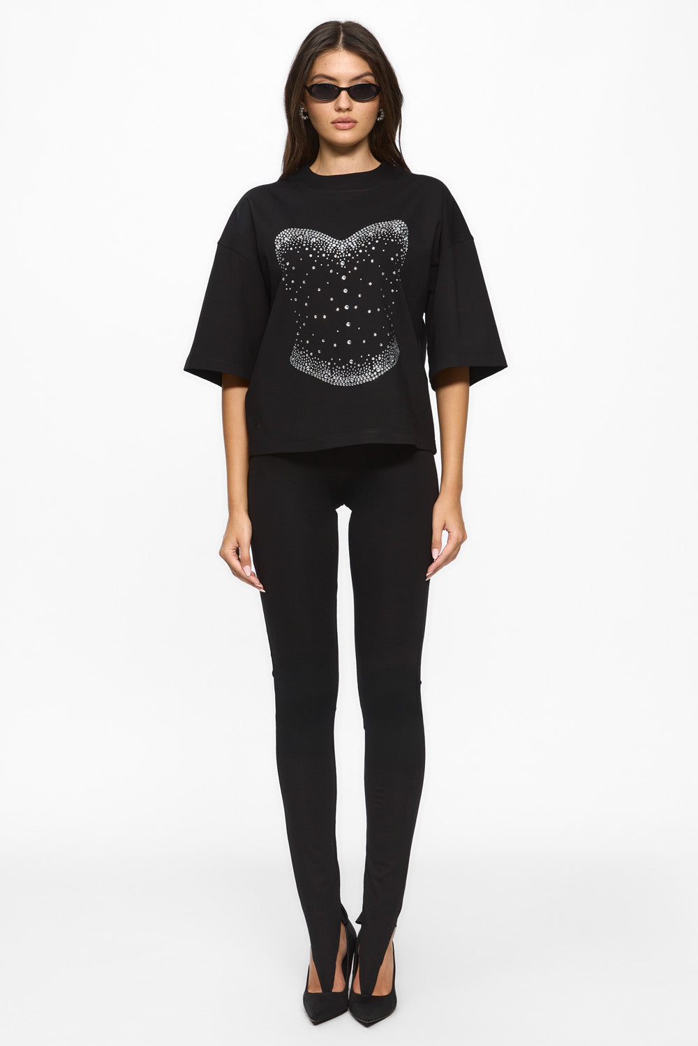 Koszulka Belle z kwiatową aplikacją w kolorze off-white W