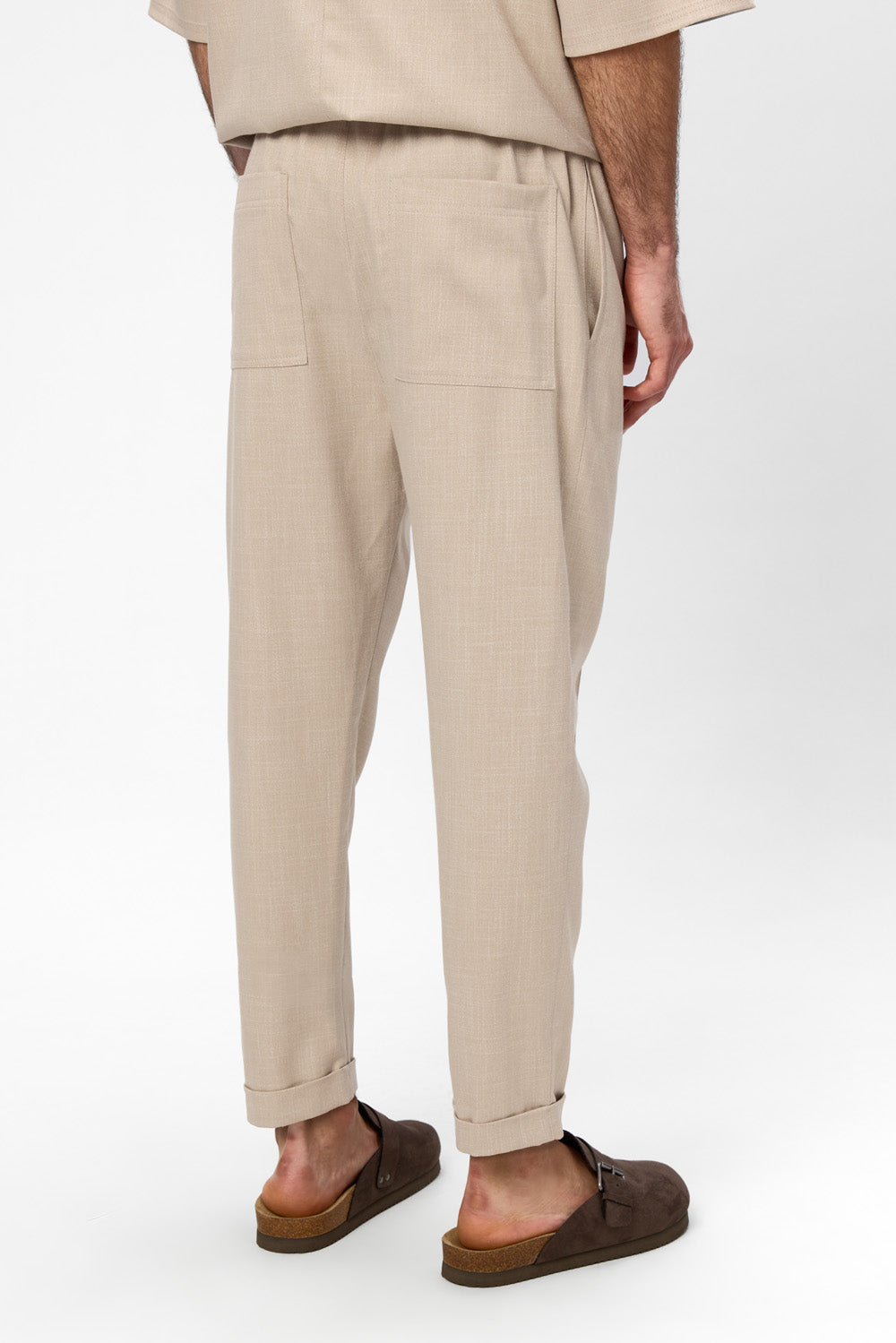 Thom Black Melange Cloth Pants