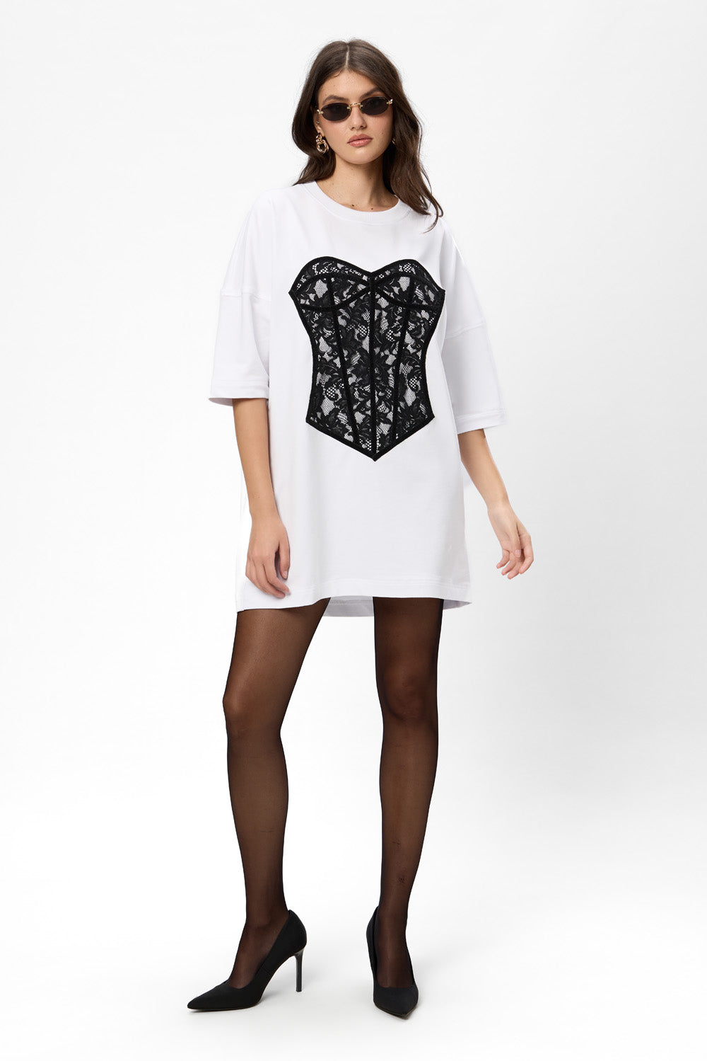 Sukienka T-shirt Bandana z nadrukiem gorsetu