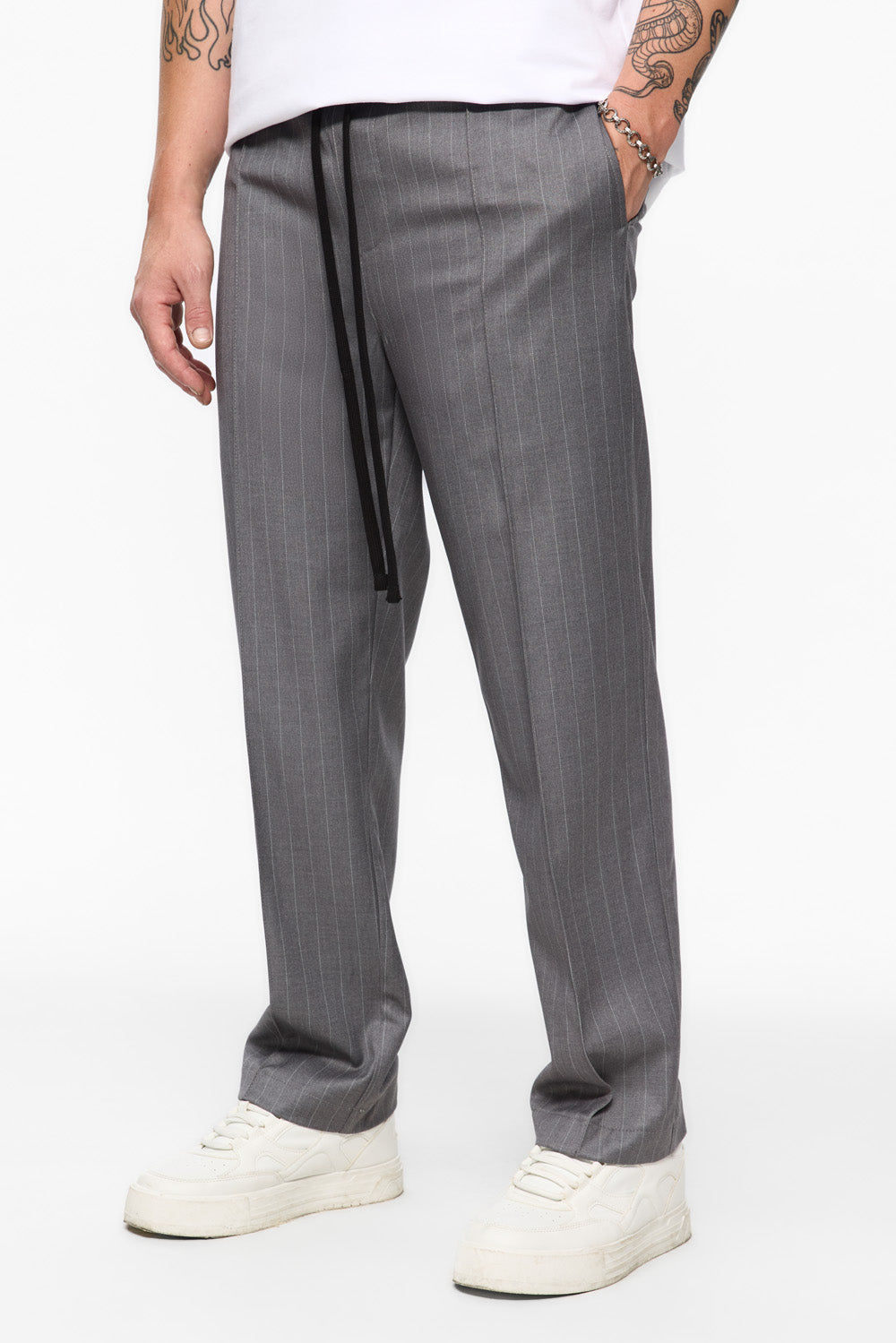 247 grey with stripes cloth pants