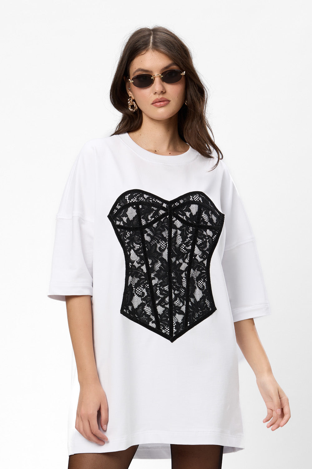 Sukienka T-shirt Bandana z nadrukiem gorsetu
