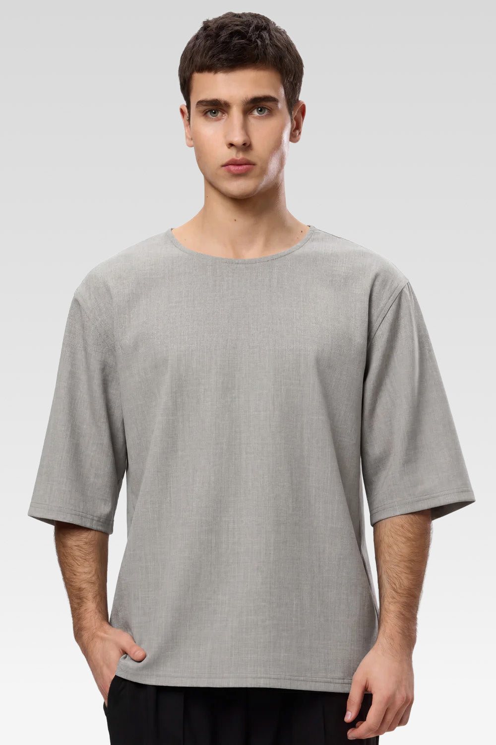 Thom grey melange cloth T-shirt