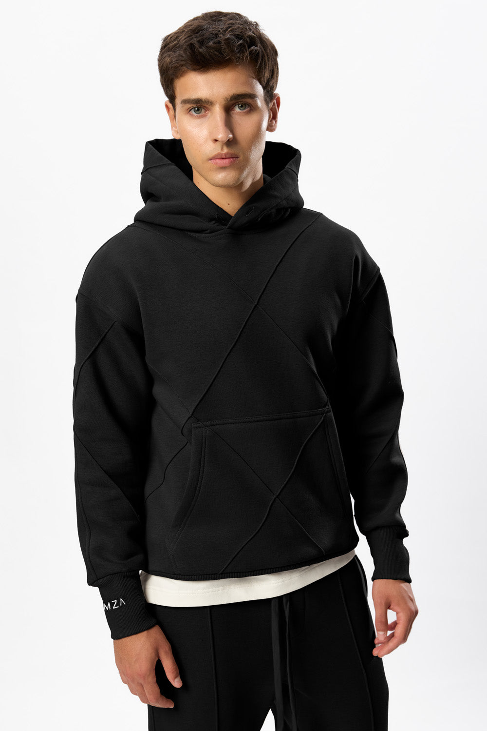 Diamond Fleece Black Hoodie
