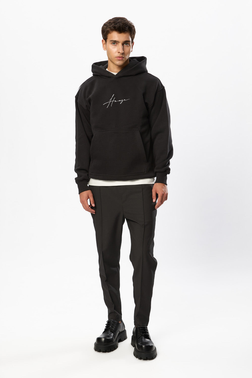 Kara V2 black printed fleece hoodie