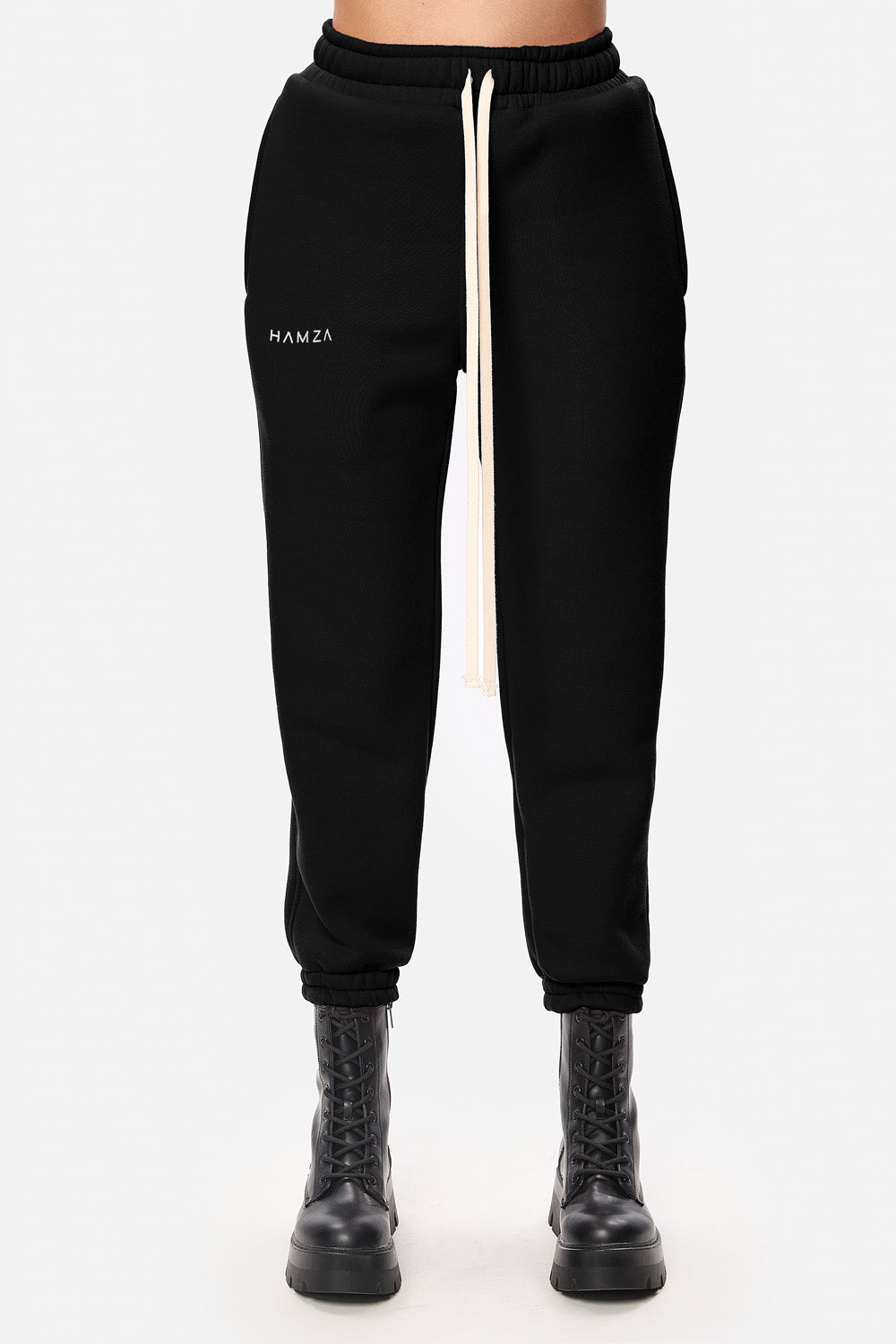 Pantalon flausat Blank V2 | Femei | Negru | Stil modern și elegant | Confort și funcționalitate | Atelier Hamza