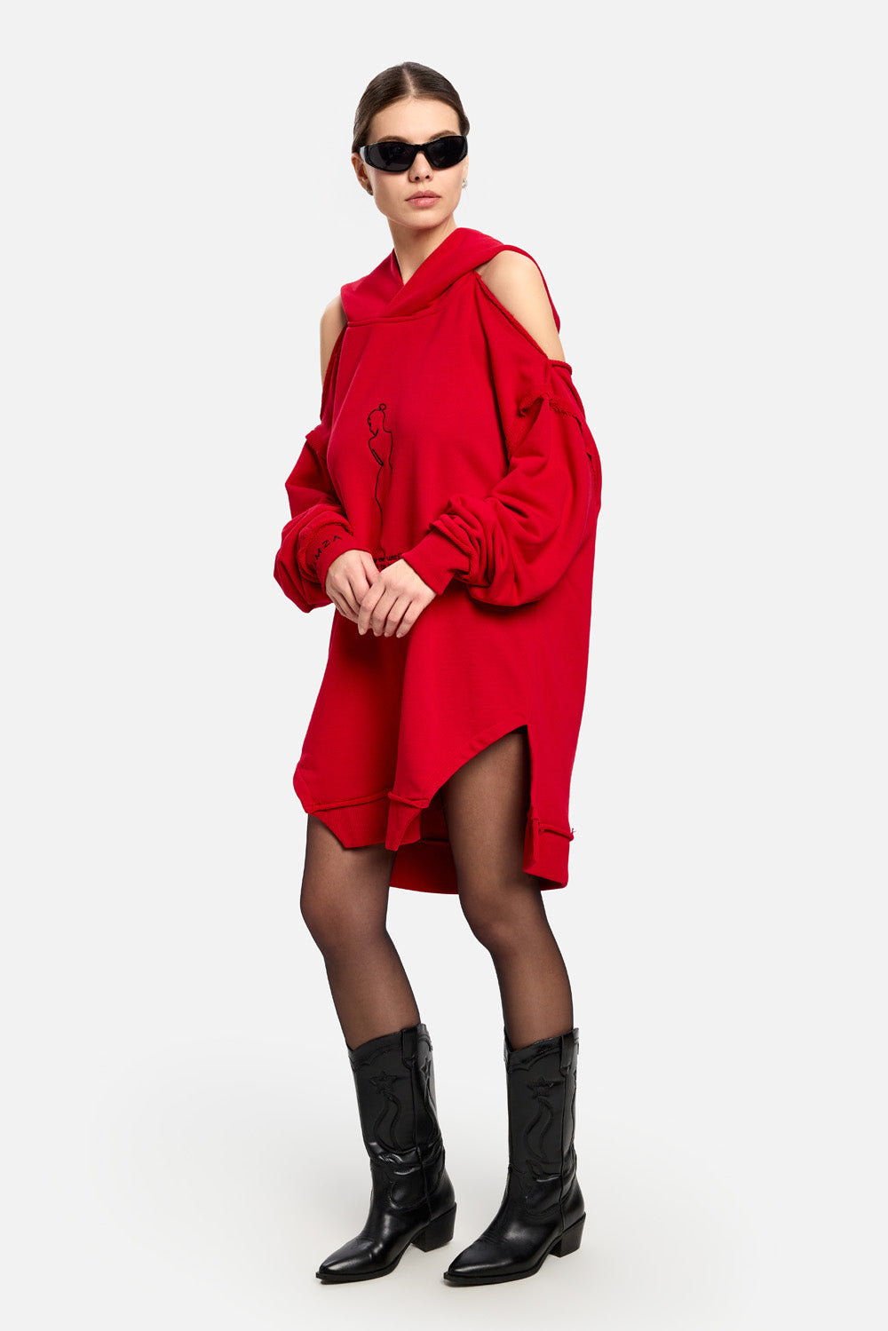 FRAGILE Red Hoodie- Dress II