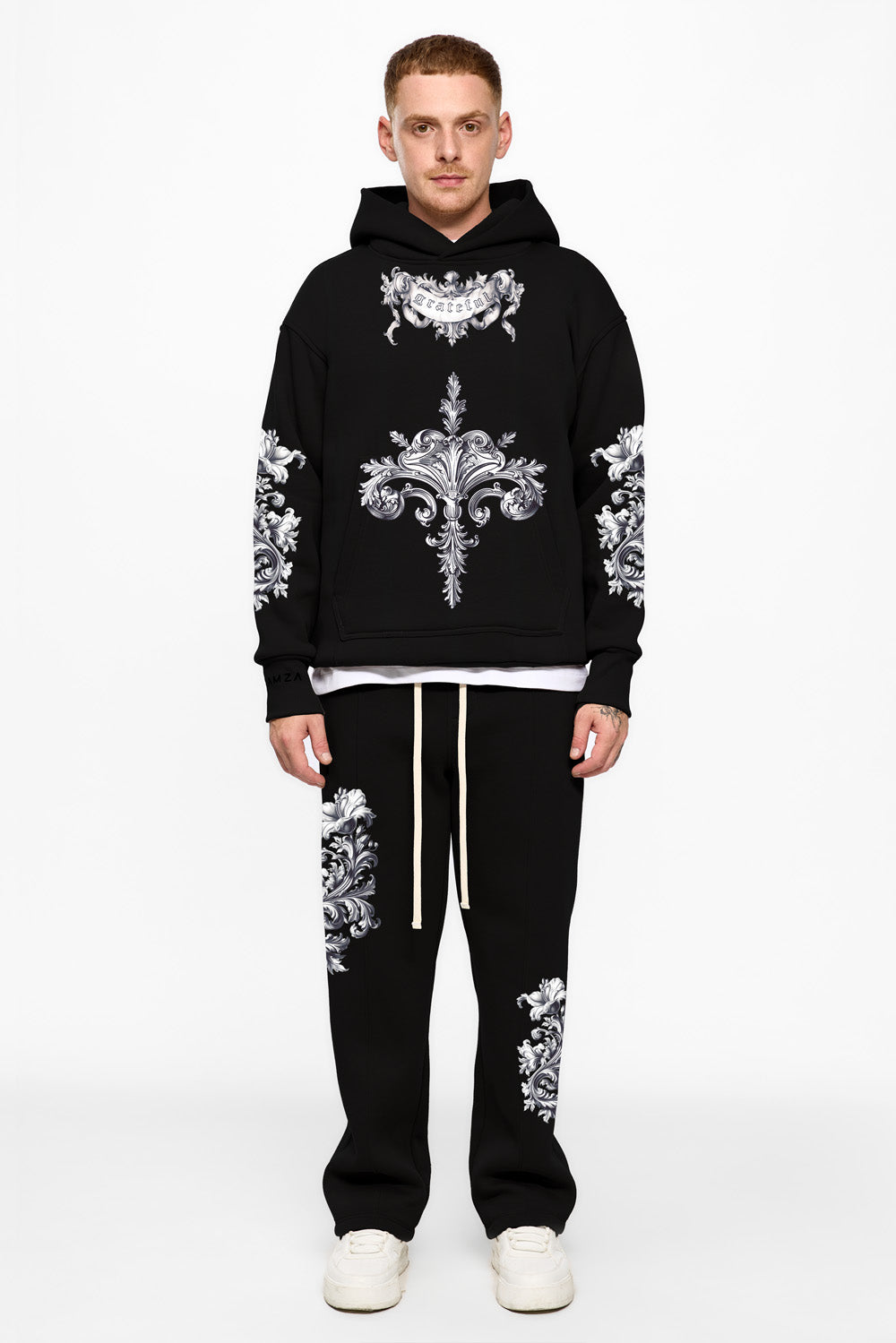 Baroque black fleece Hoodie