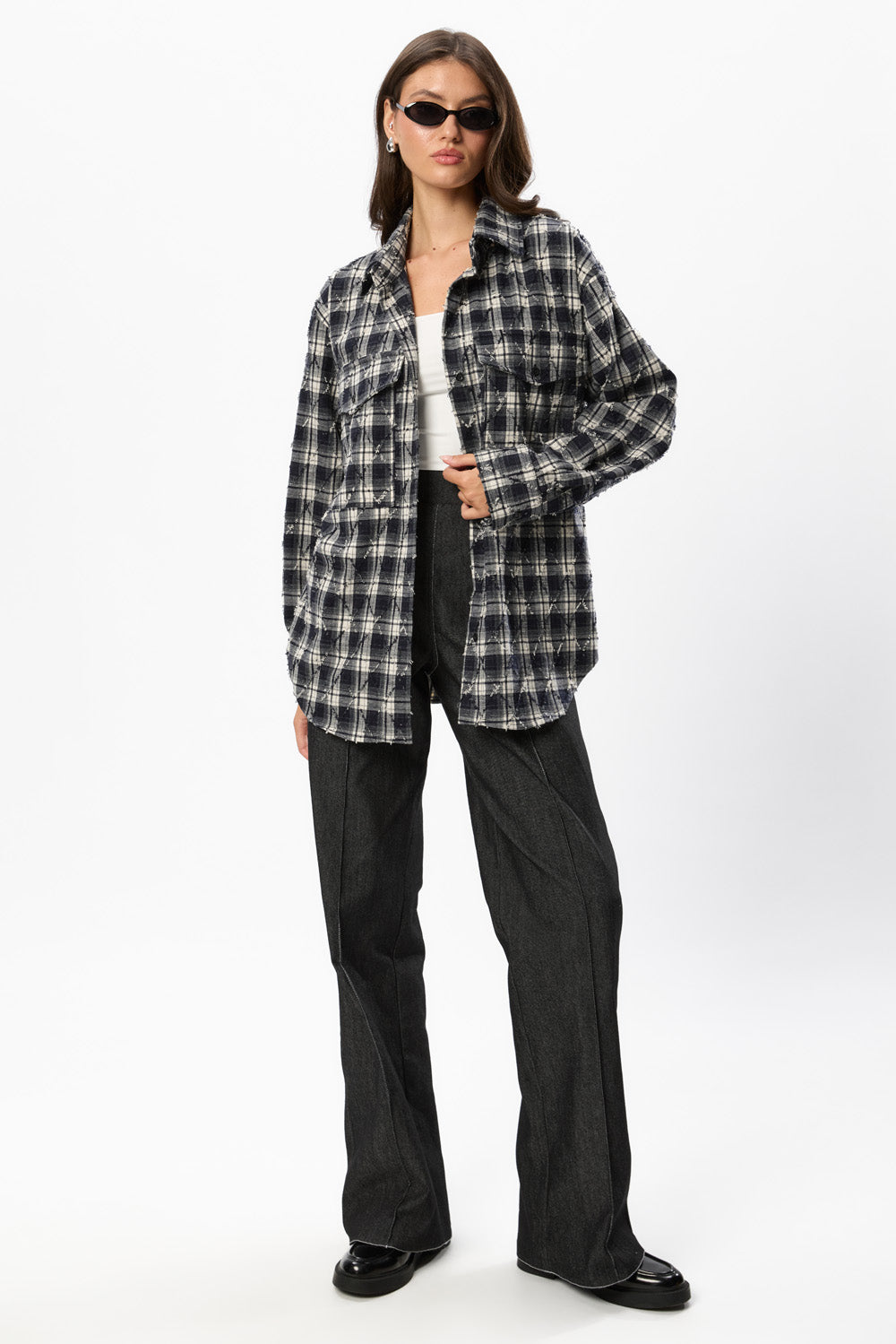Rombo Oversized Shirt Blue