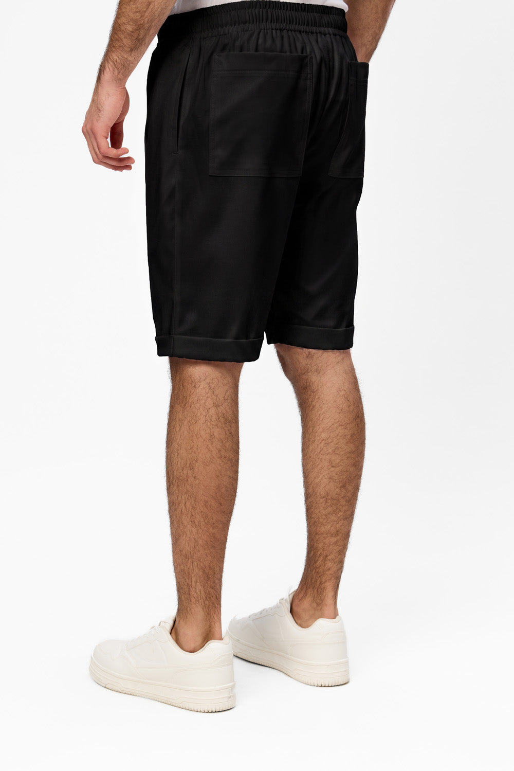 Thomas Black Cloth Shorts