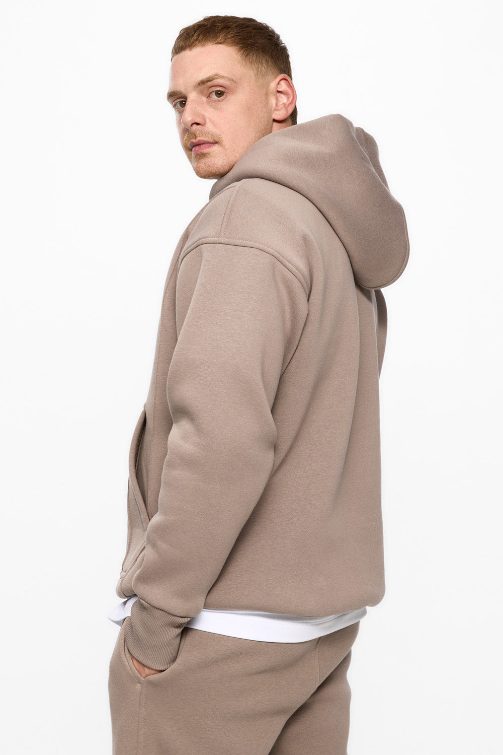 Fleece Hoodie 247 | Men | Beige | Modern & Elegant Style | Comfort & Functionality | Atelier Hamza