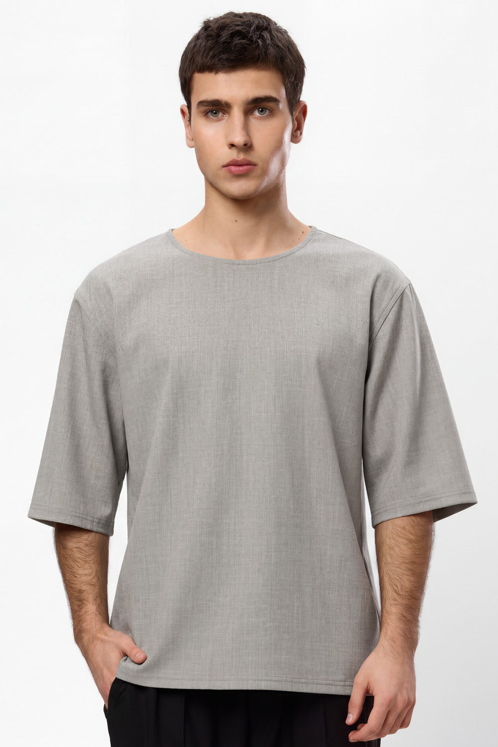 Thom grey melange cloth T-shirt