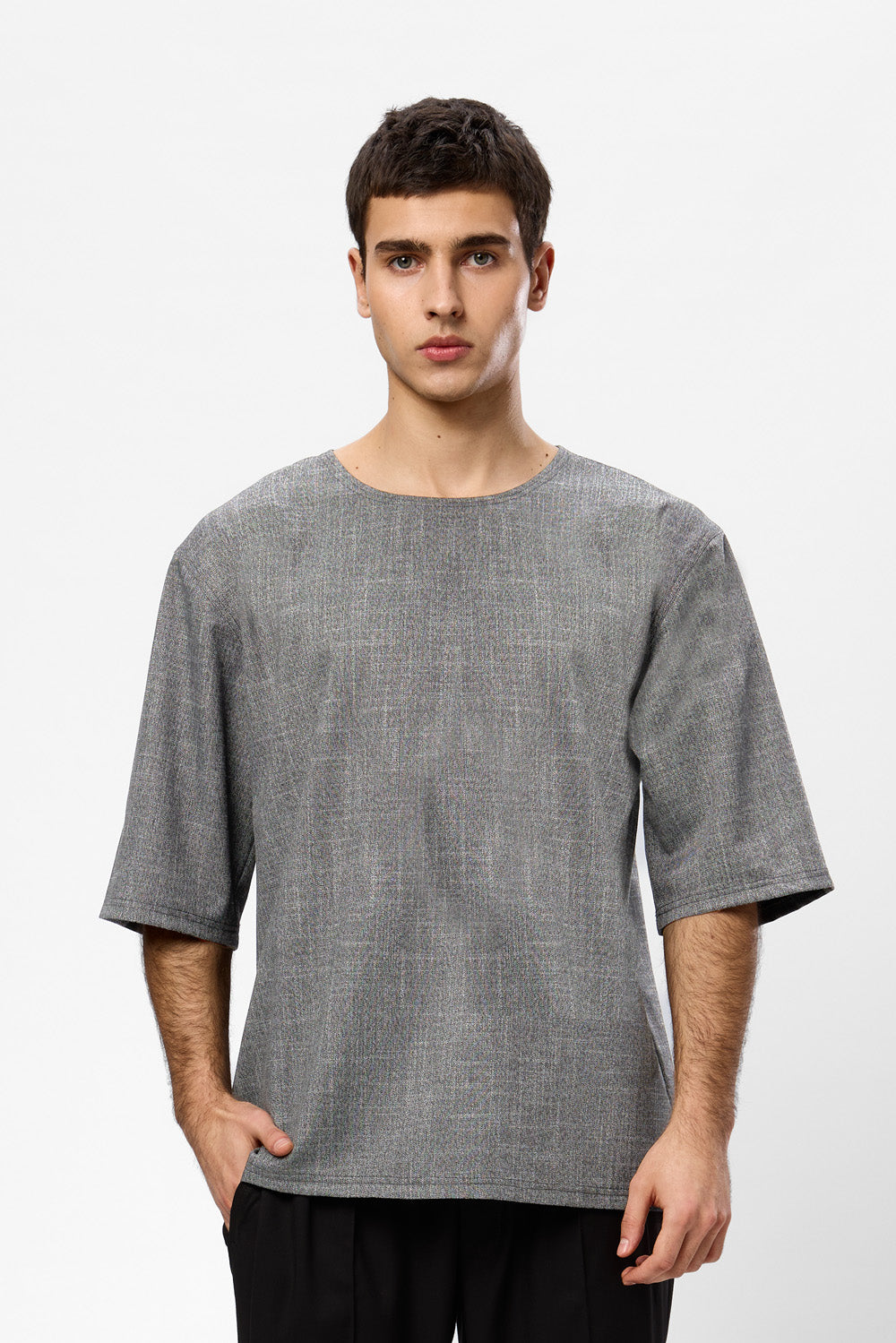 Thom grey melange cloth T-shirt