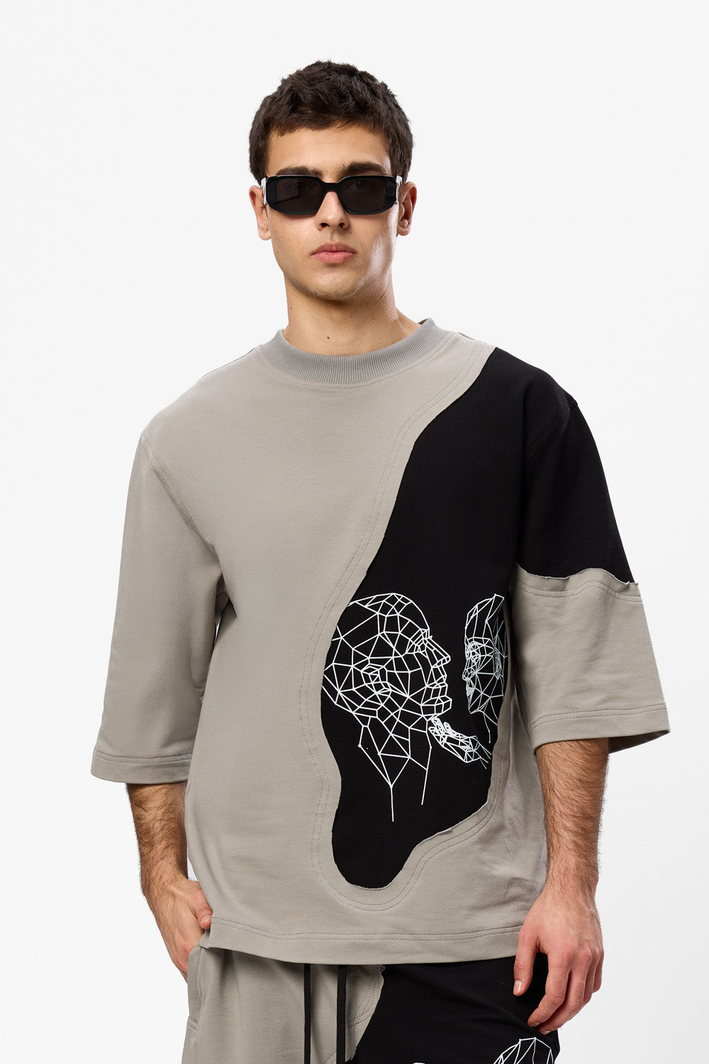 Tricou gri din bumbac cu imprimeu Zenith