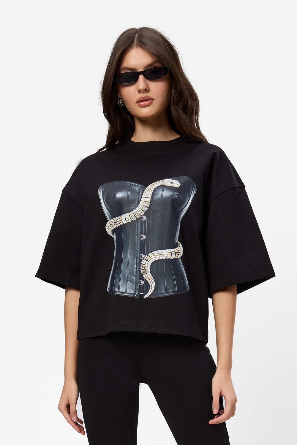 Eva printed Black T-Shirt