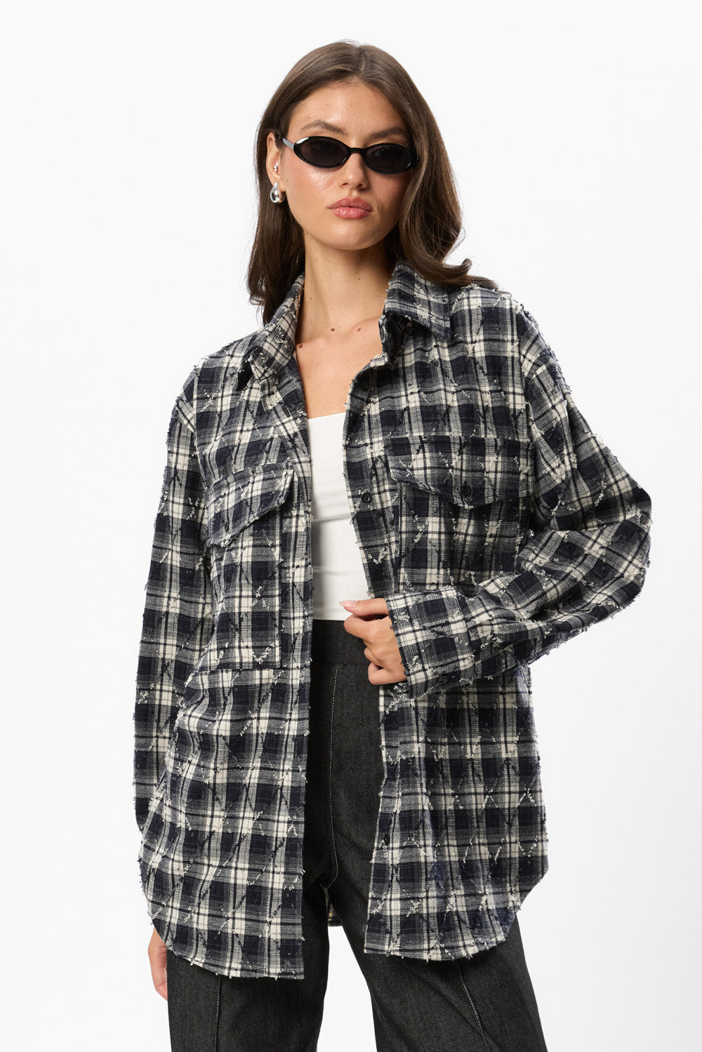 Rombo Oversized Shirt Blue
