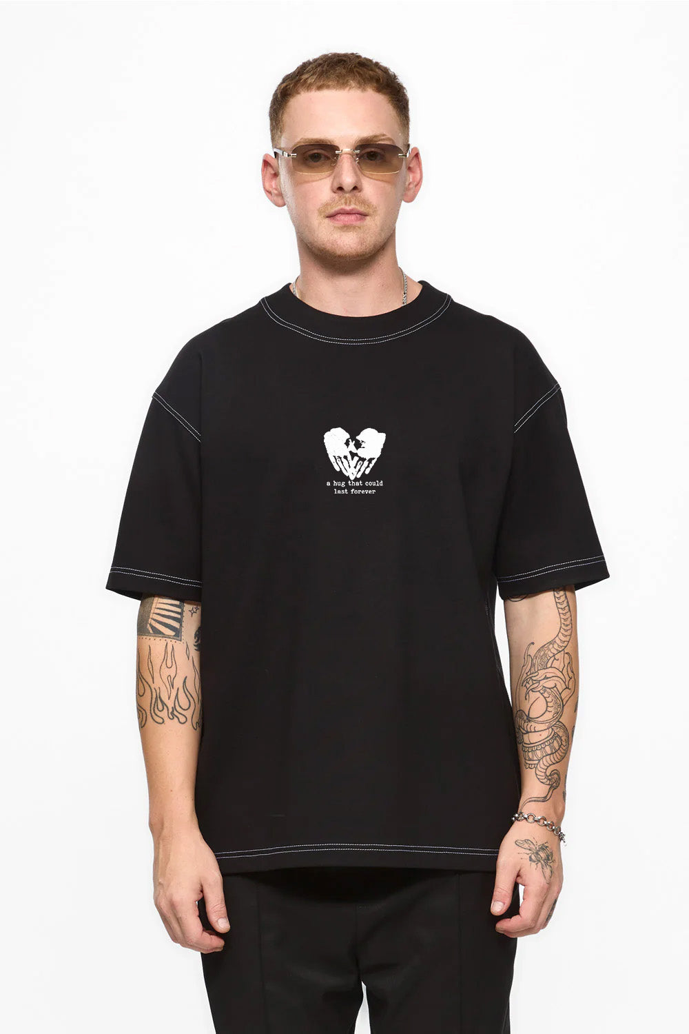 Valentines printed Black T-shirt