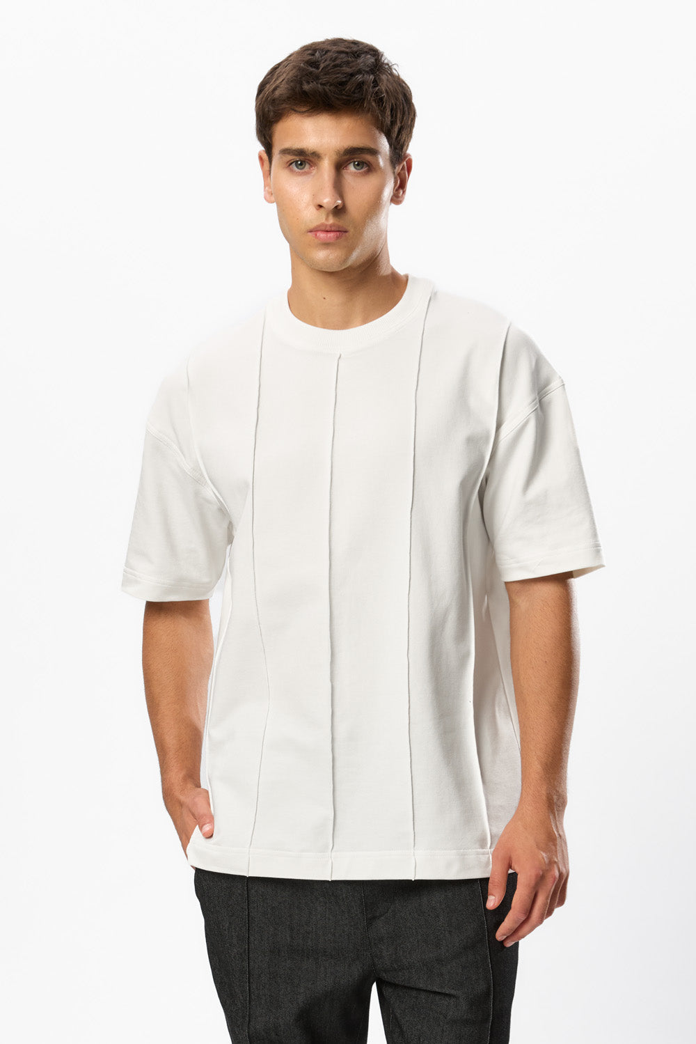 Linea Off White T-shirt with stripes