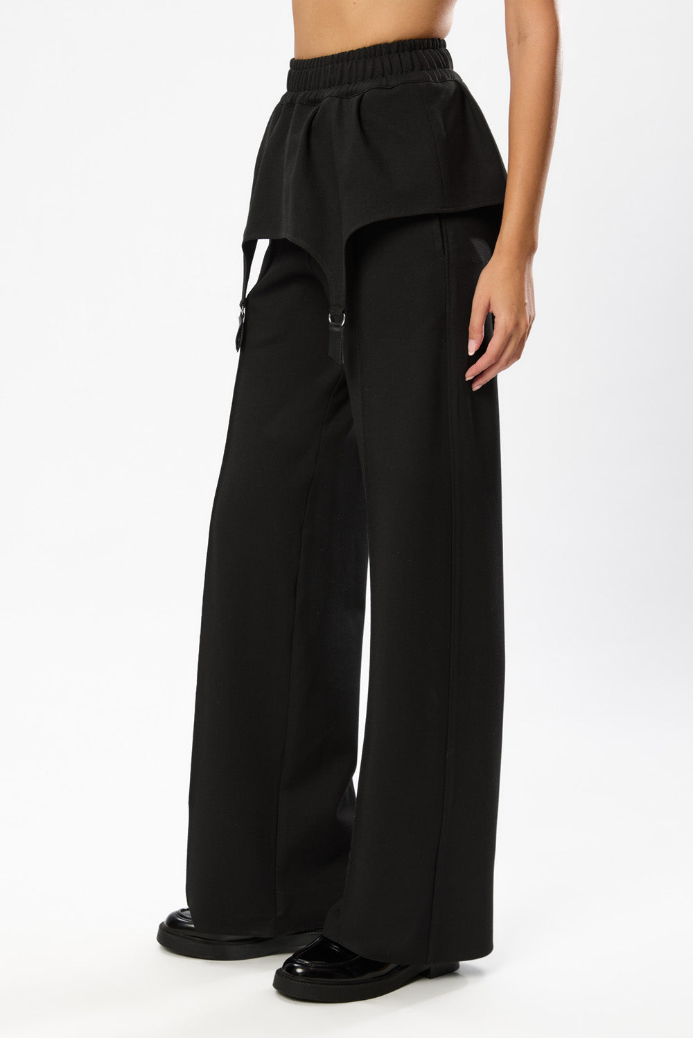Goddess Black elastic Pants with garter straps