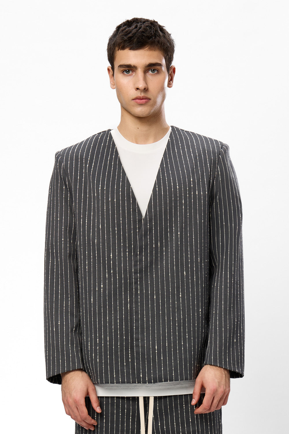 247 Grey Striped Blazer