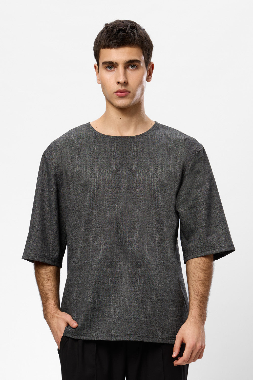 Thom beige melange cloth T-shirt
