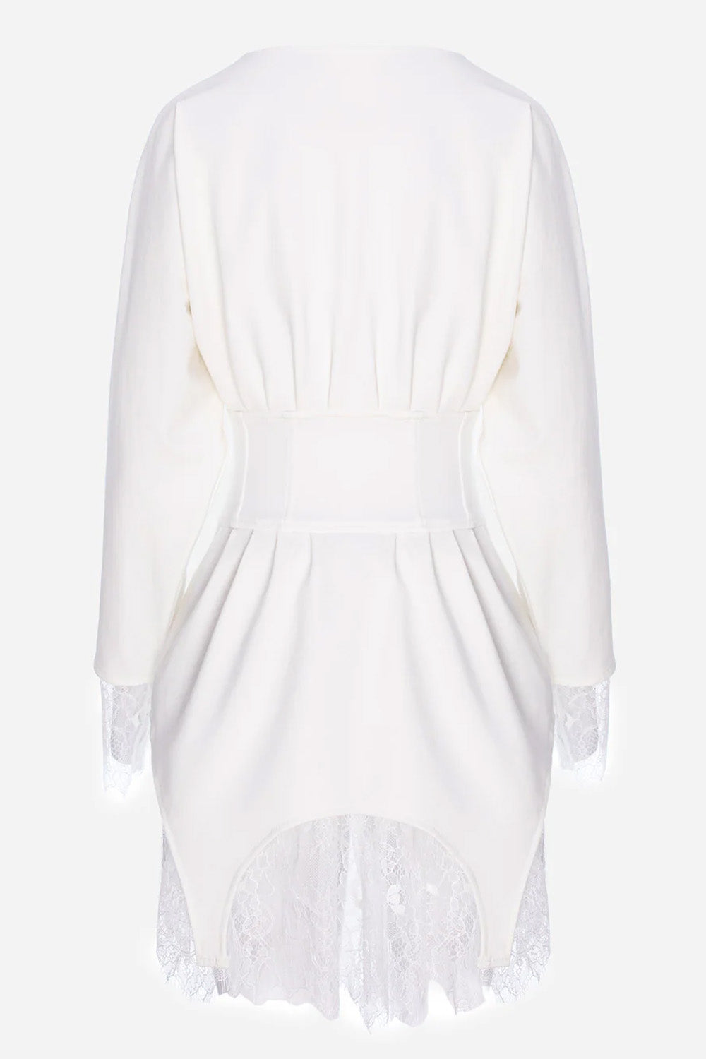 Czarna bluzka-sukienka Kaia z rękawami na gumkę i ukrytym zamkiem bocznym.