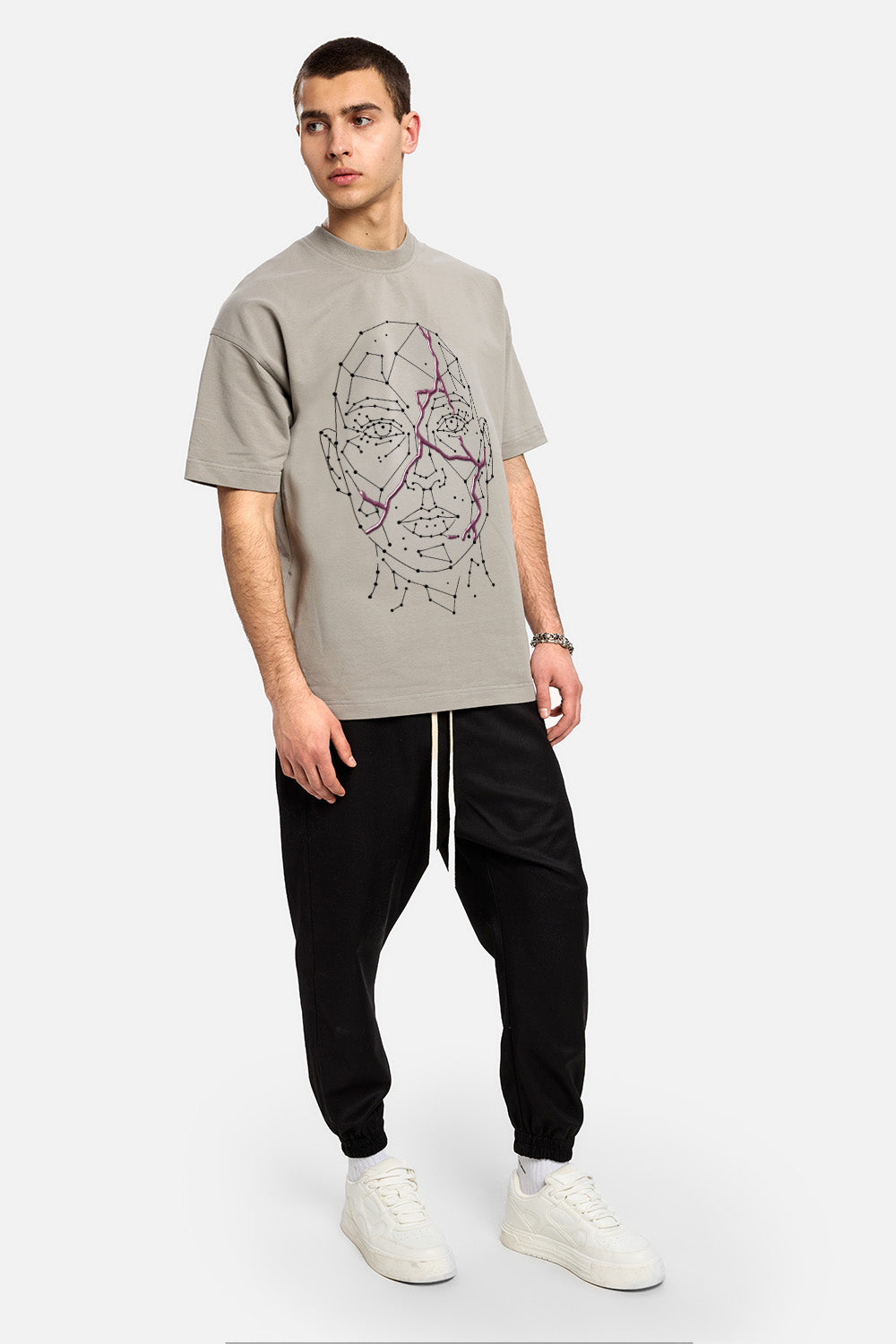 Tricou alb cu imprimeu Riyad