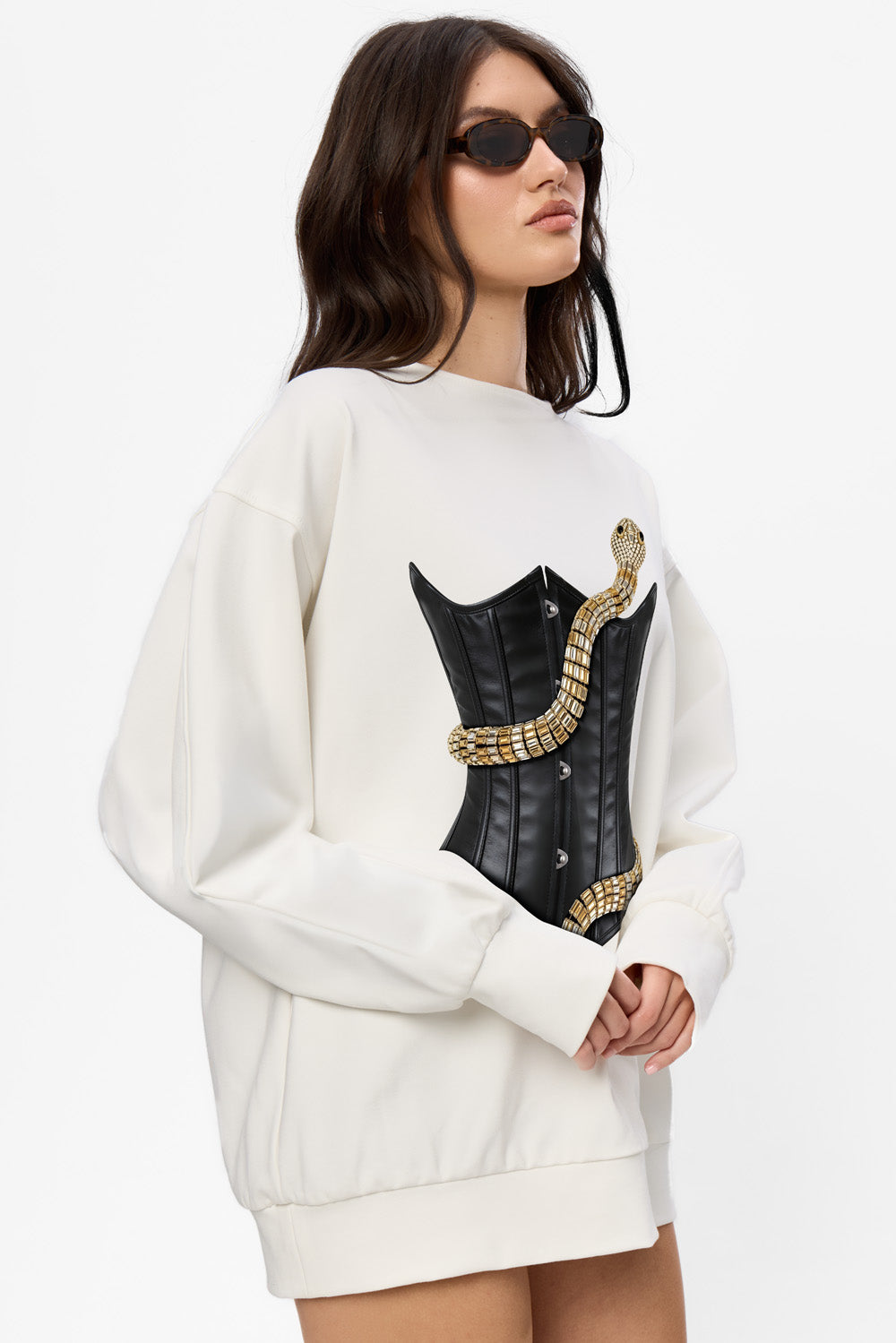 Eva Printed Off-White Sweater