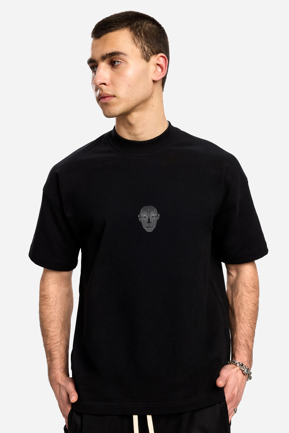 Cirle Printed Black T-Shirt