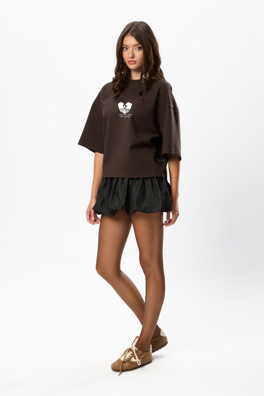 Valentines 2.0 printed Brown T-shirt