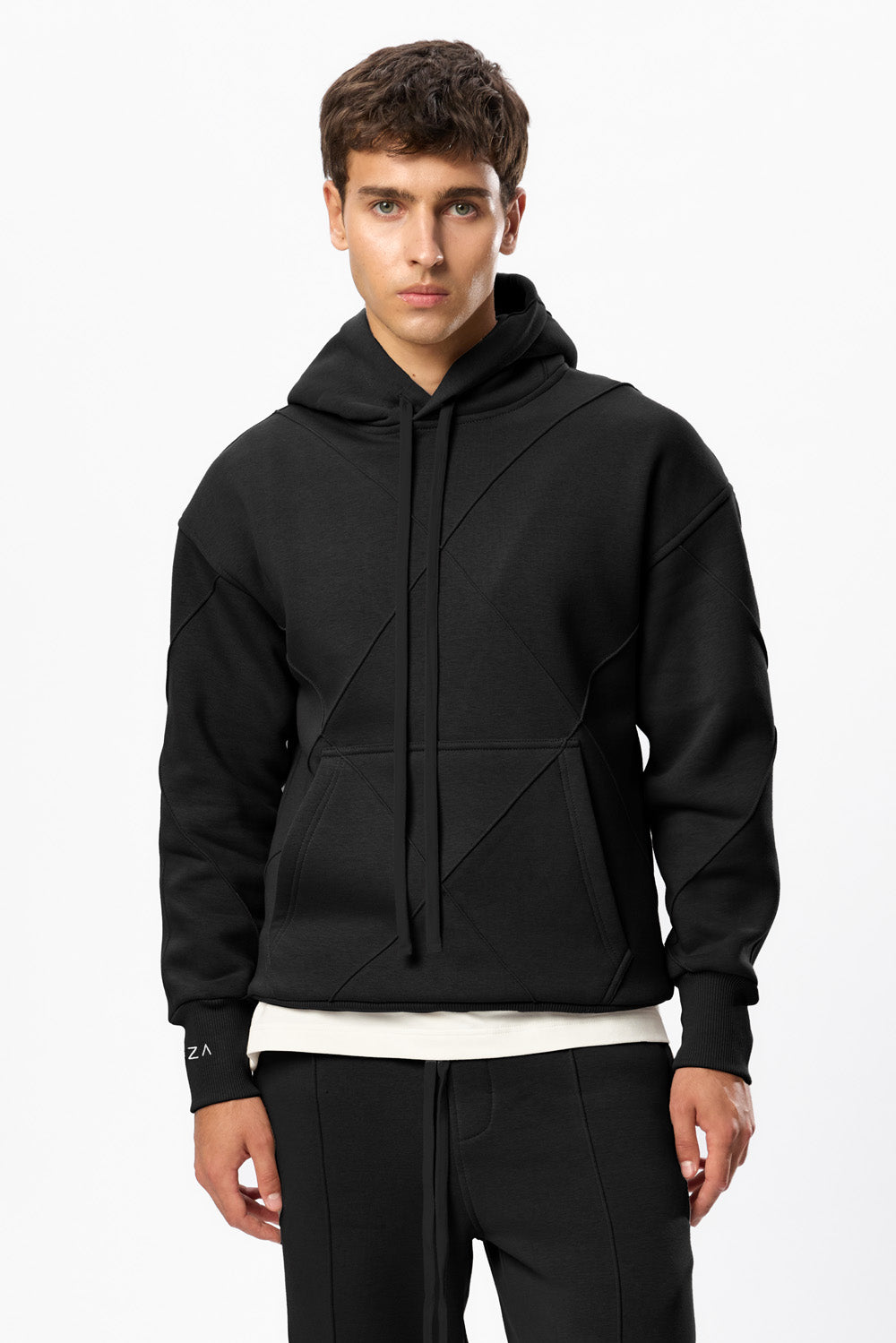 Diamond Fleece Black Hoodie