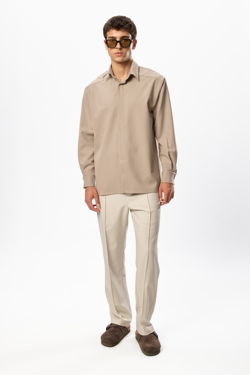 247 Beige Wool Blend Shirt