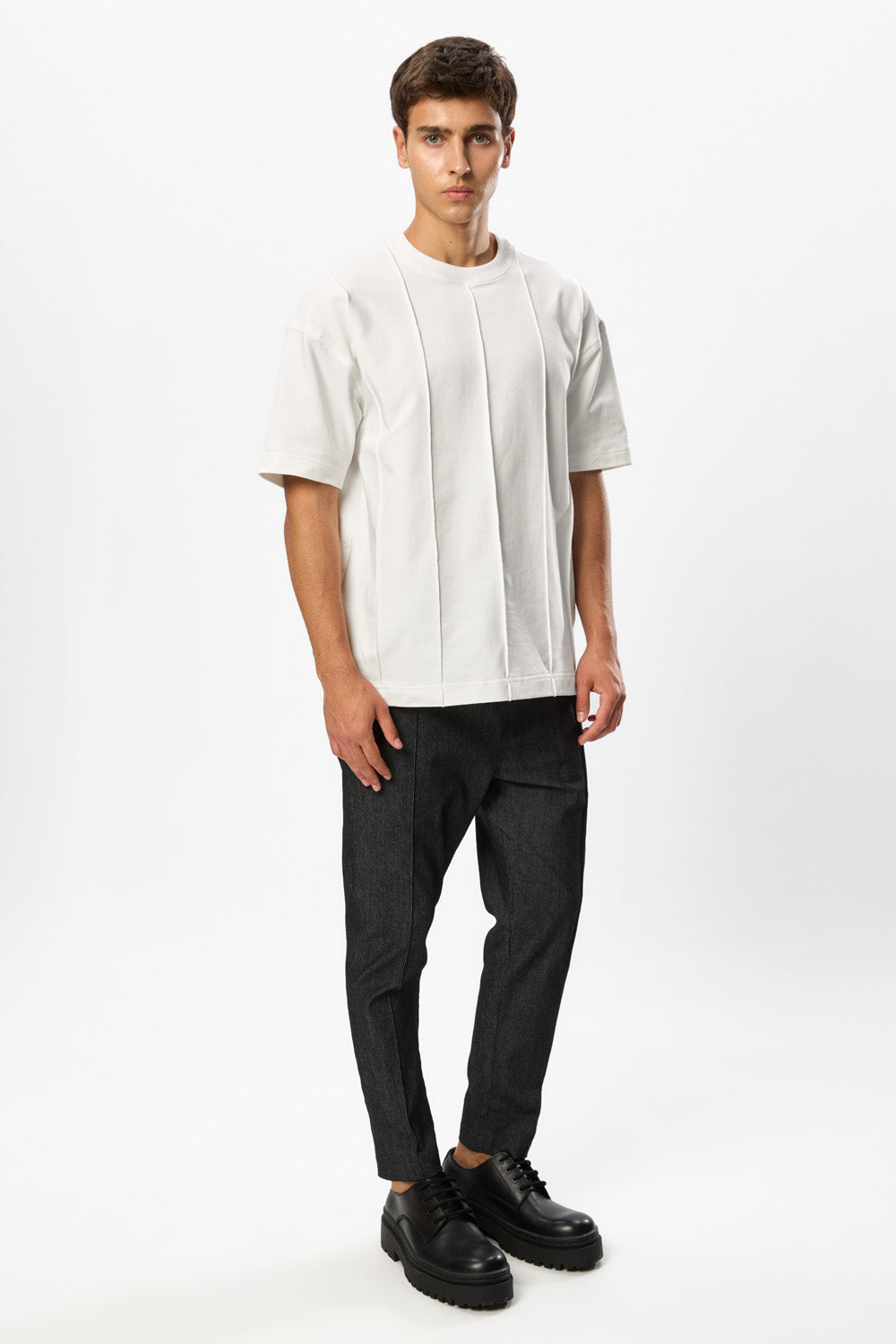 Linea Off White T-shirt with stripes