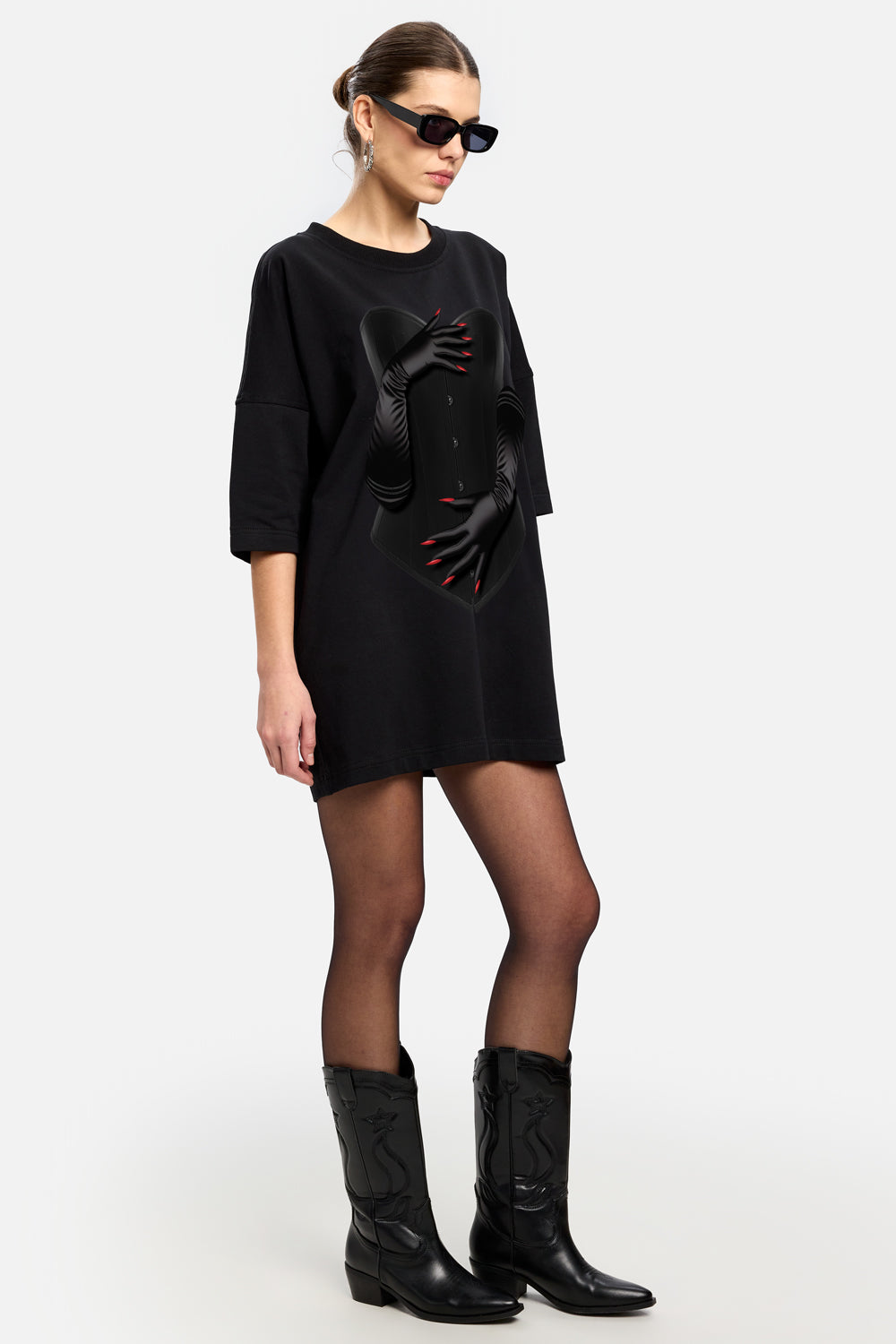 Sukienka T-shirt Bandana z nadrukiem gorsetu