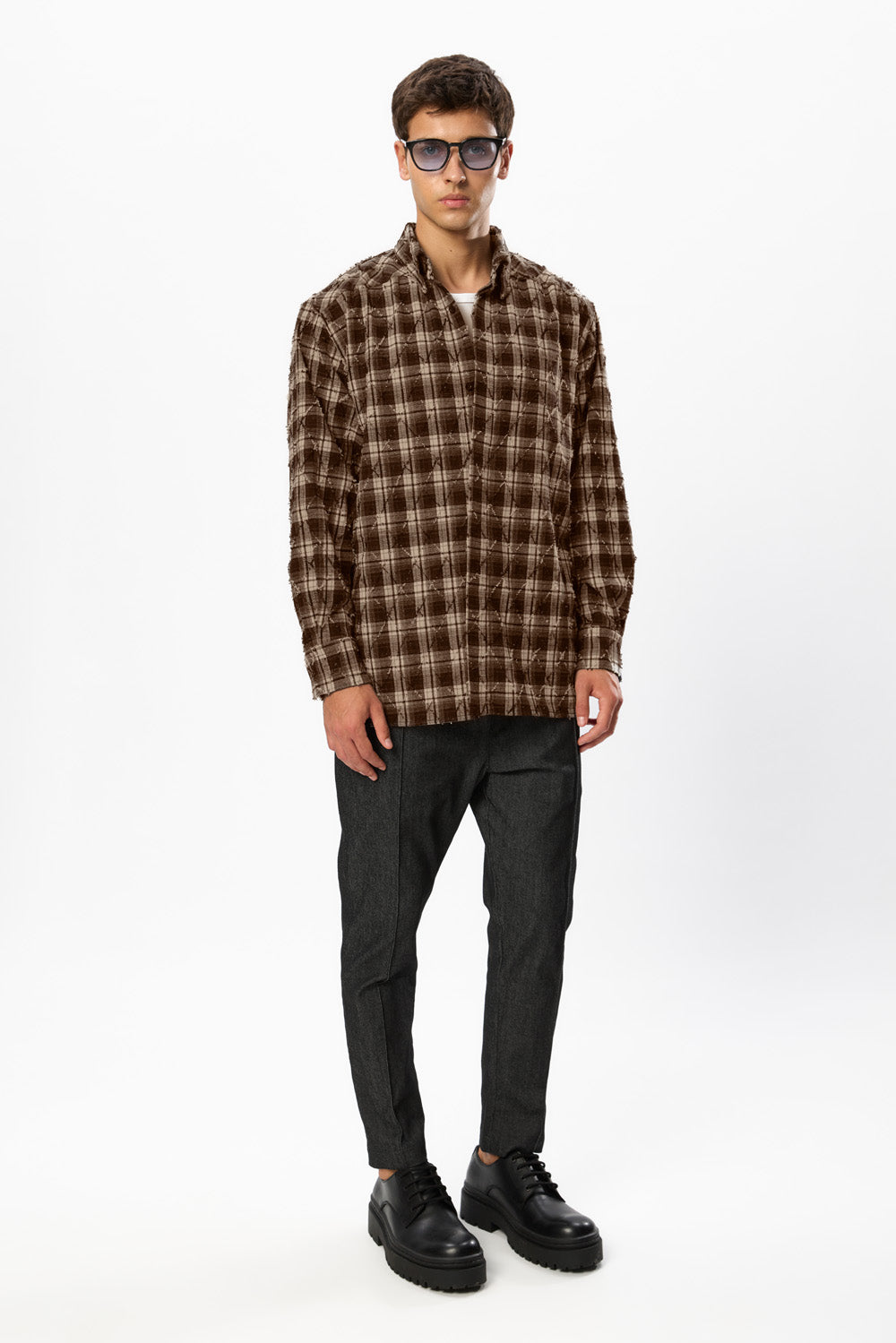 Rombo Oversized Brown Shirt
