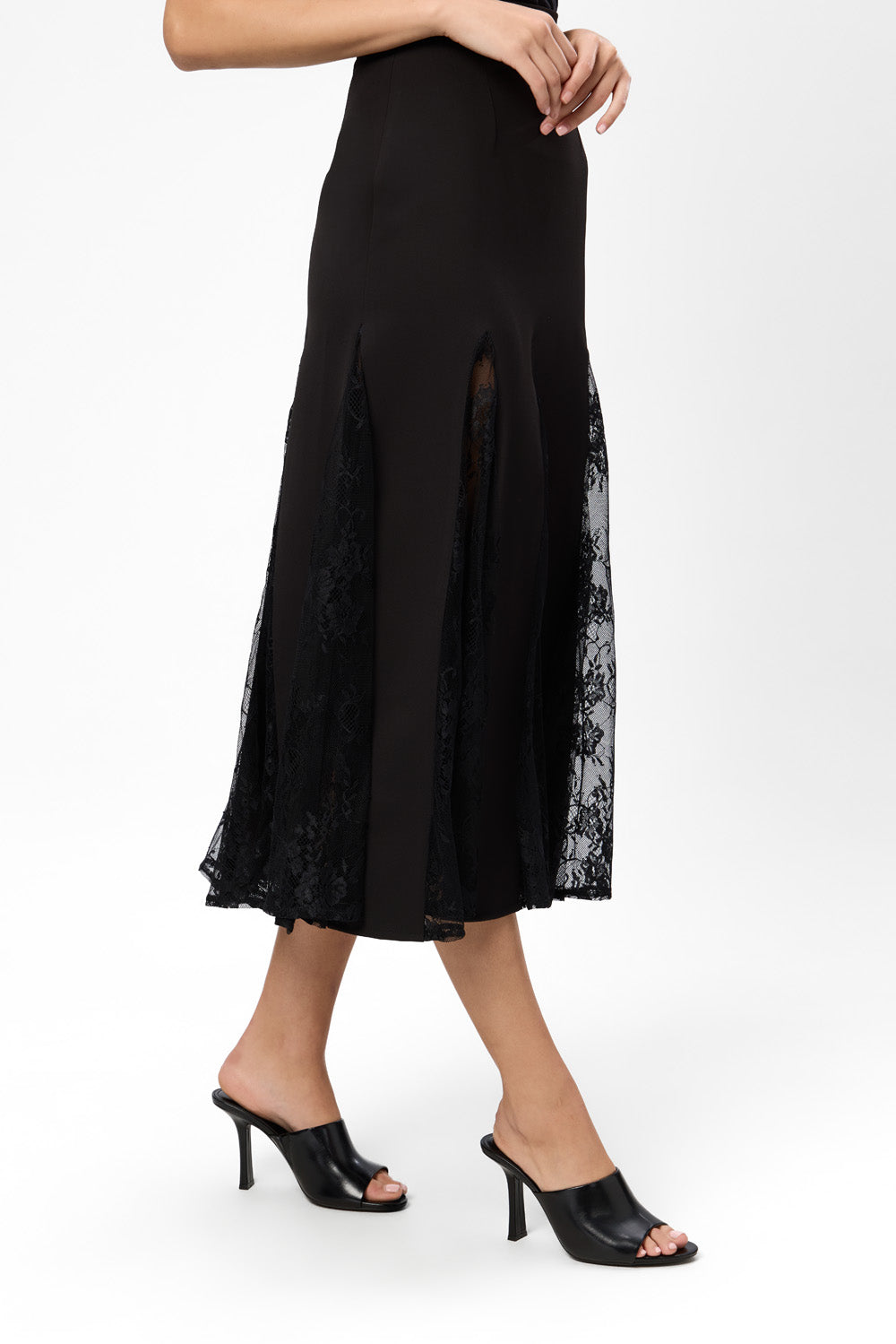 Snowflake V2 Black Lace Midi Skirt