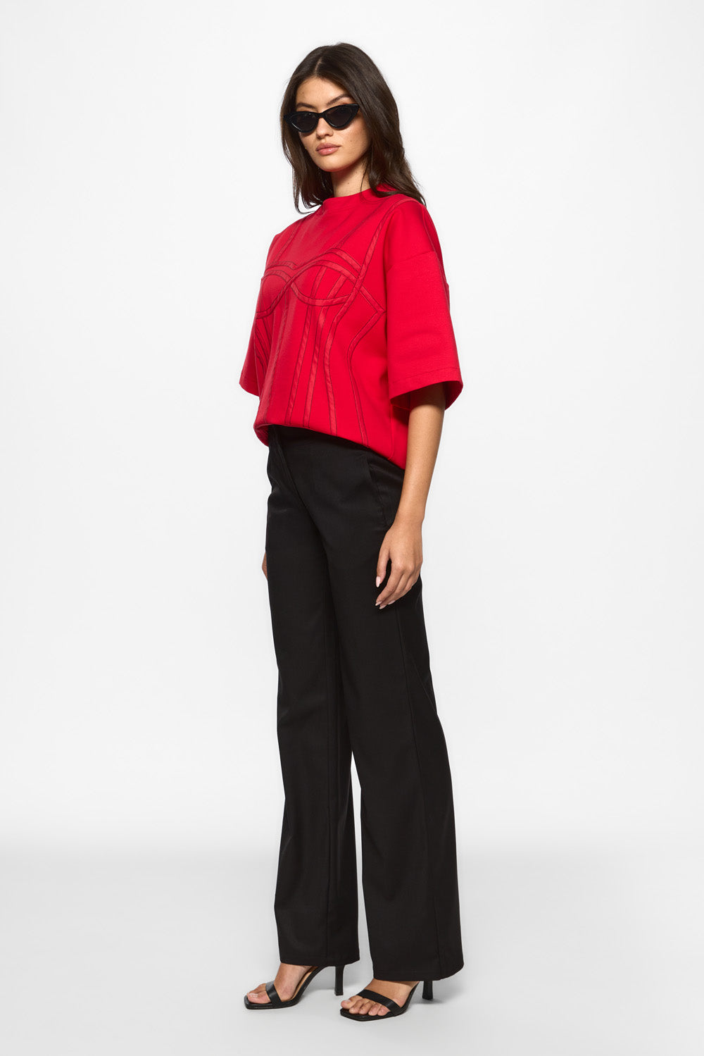 Koszulka z nadrukiem czarnych róż W