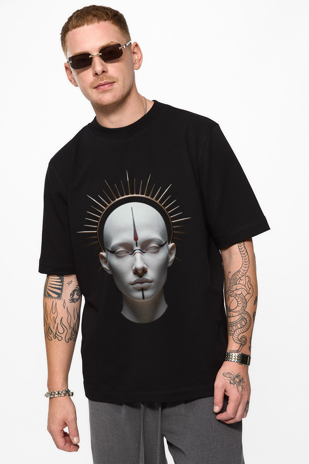 Tricou alb cu imprimeu Riyad