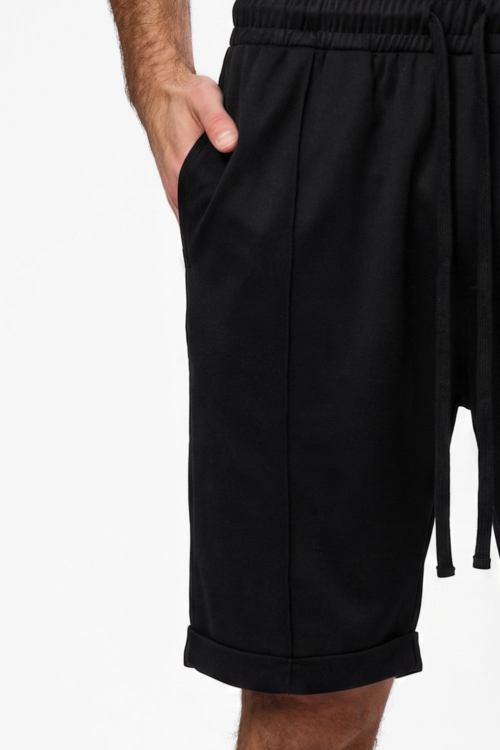 Thomas Black Cloth Shorts