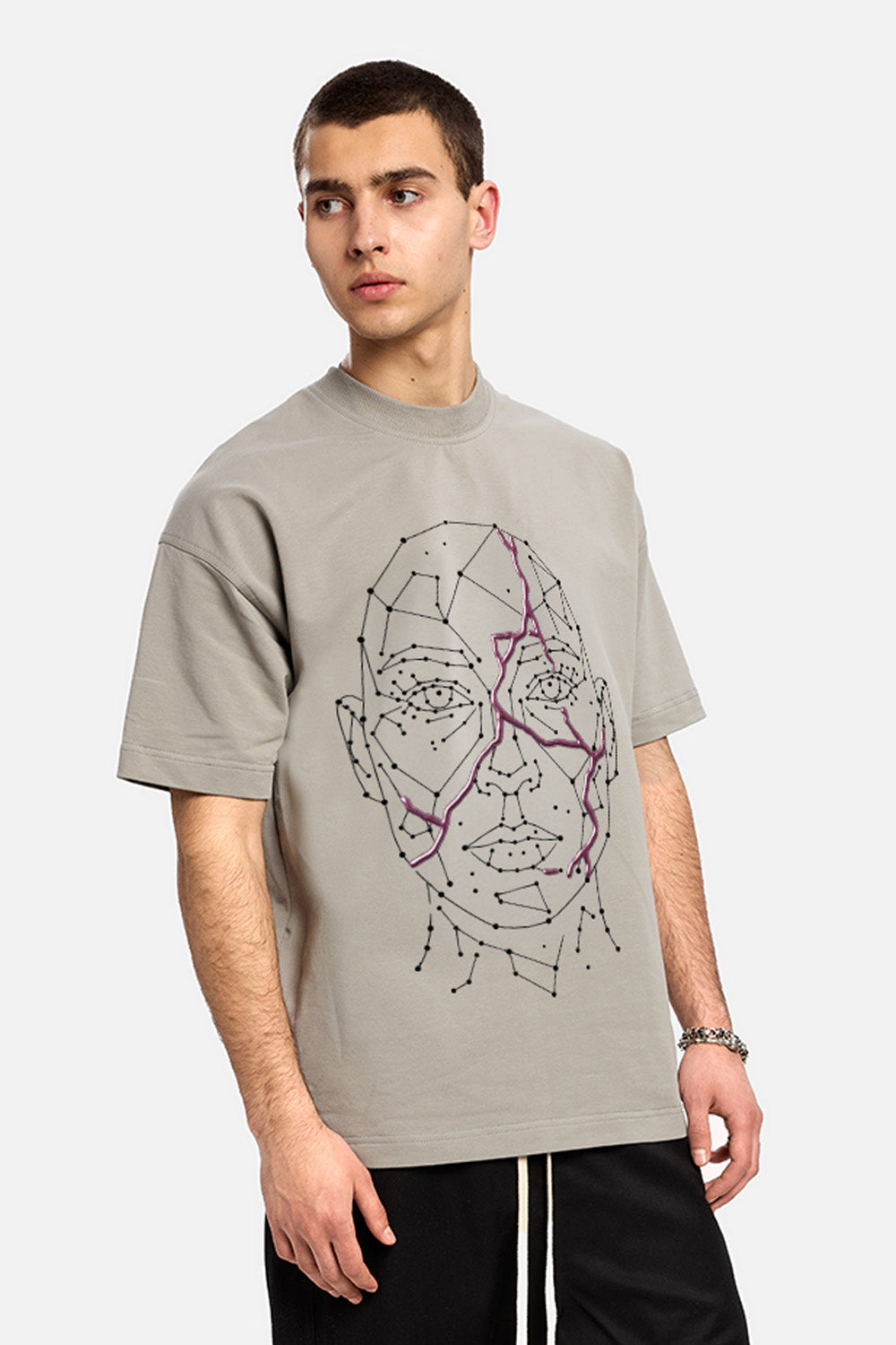 Tricou alb cu imprimeu Riyad