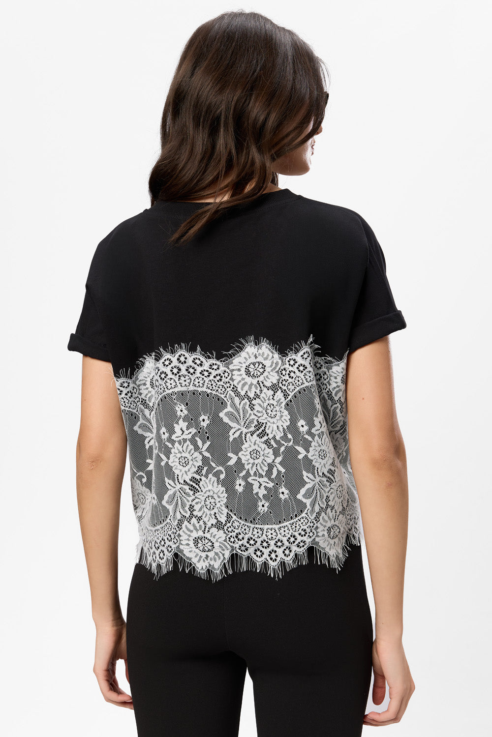 Muse V2 White T-Shirt with sheer lace
