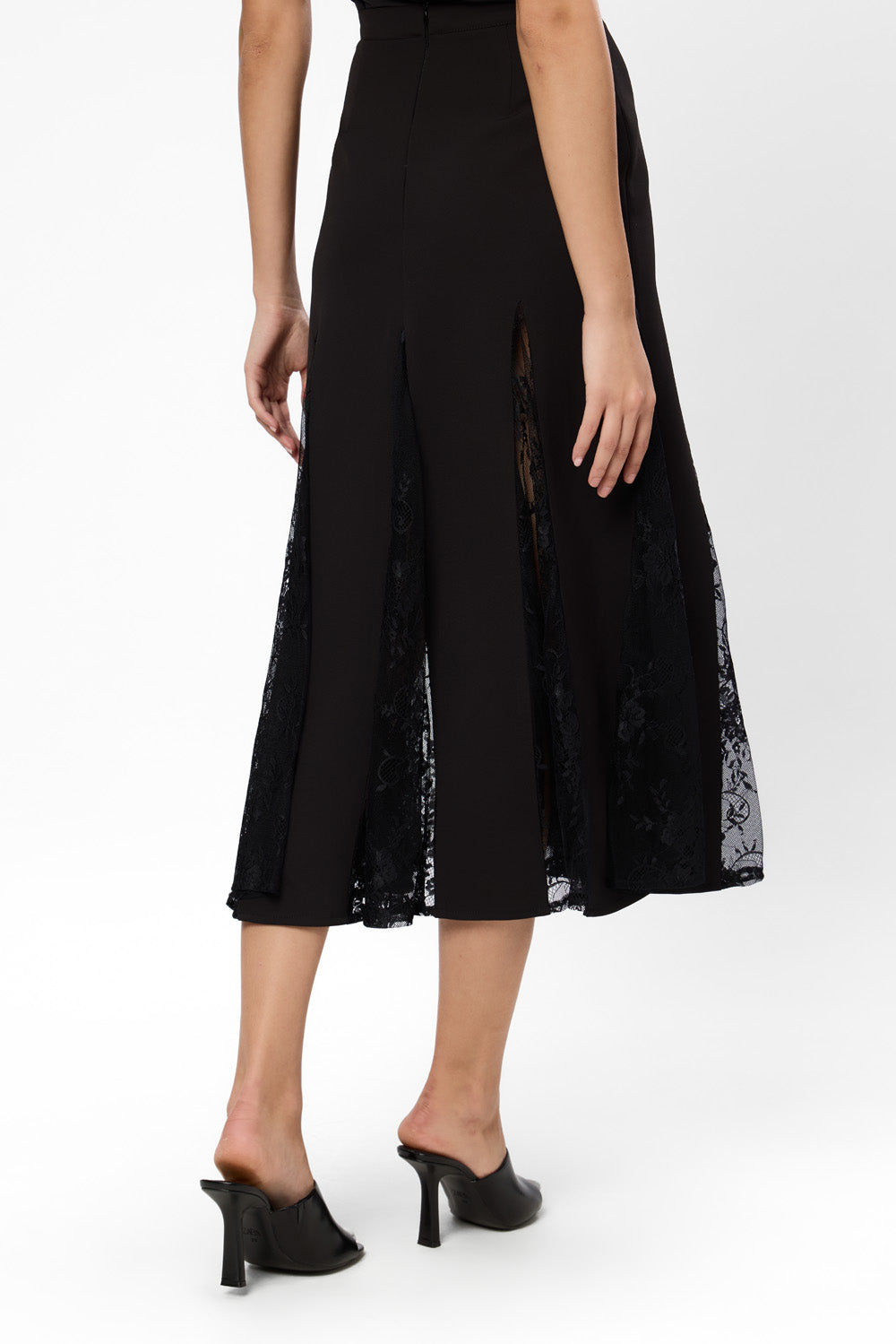 Snowflake V2 Black Lace Midi Skirt