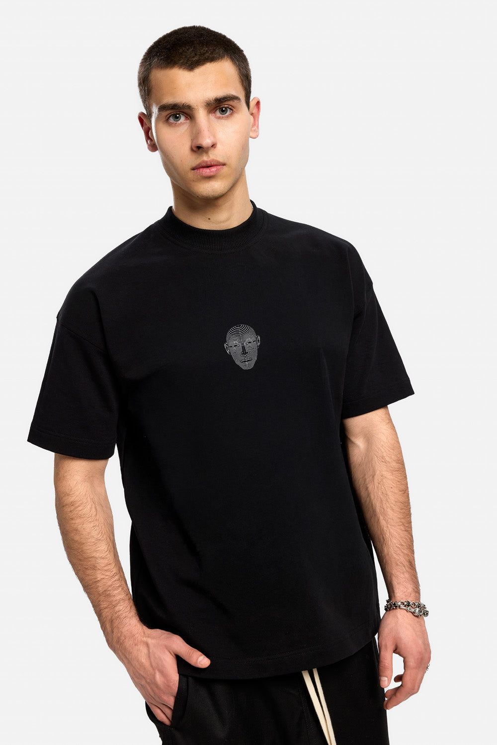 Circle Printed Black T-Shirt