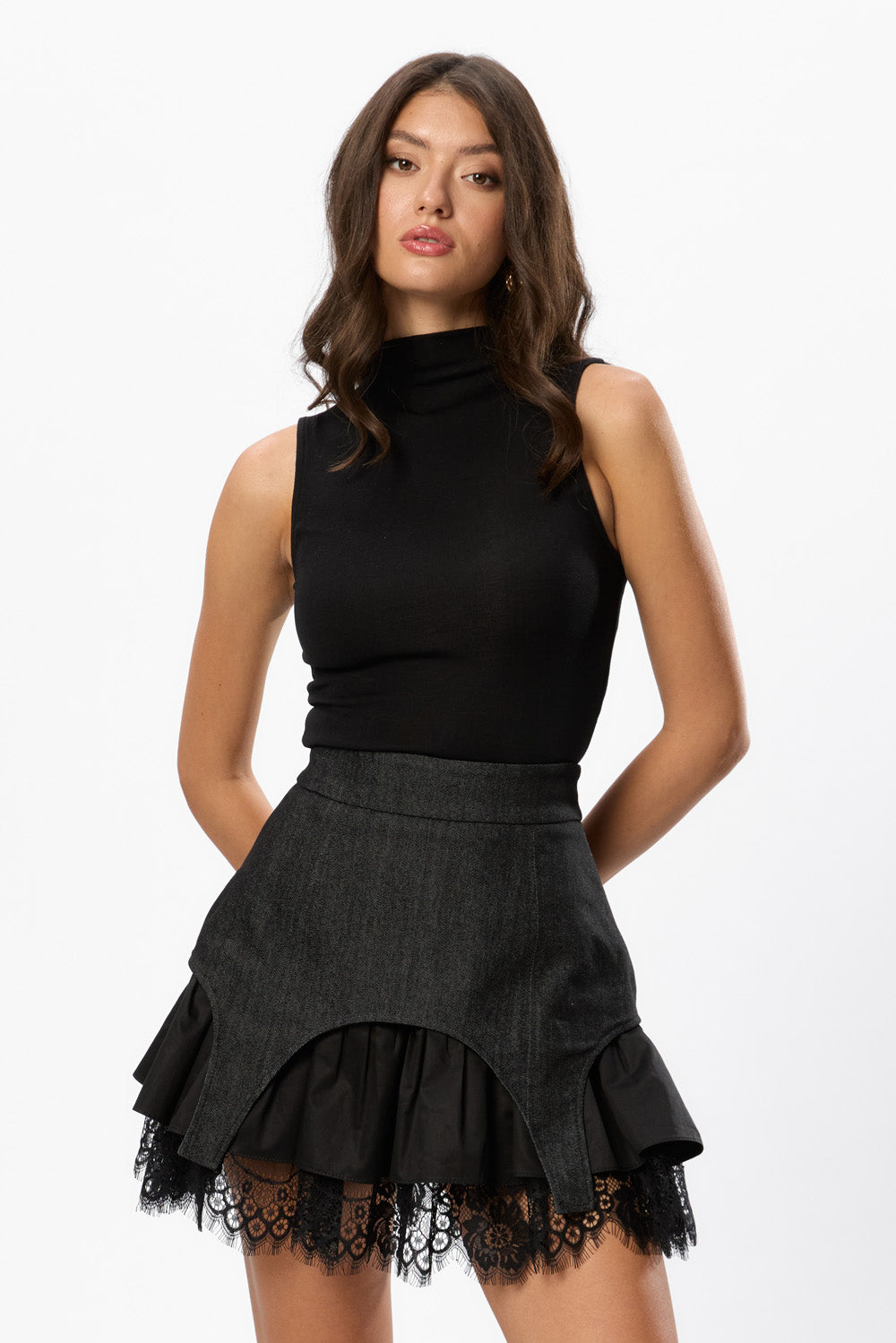 Black Swan Denim Skirt Dark blue