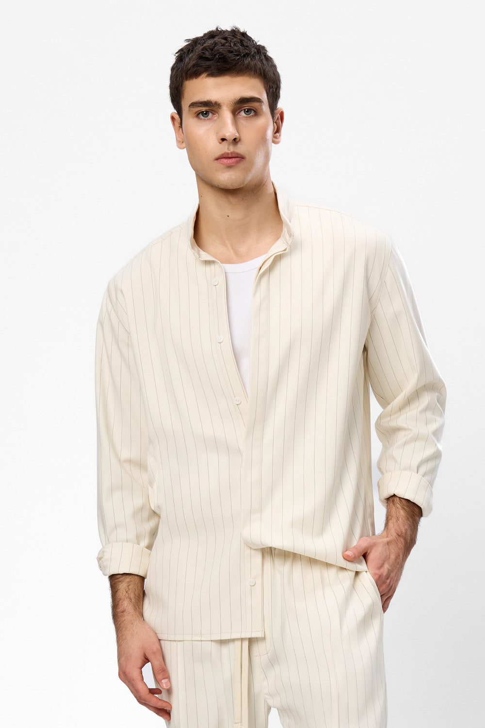 Thom striped vanilla cloth Shirt