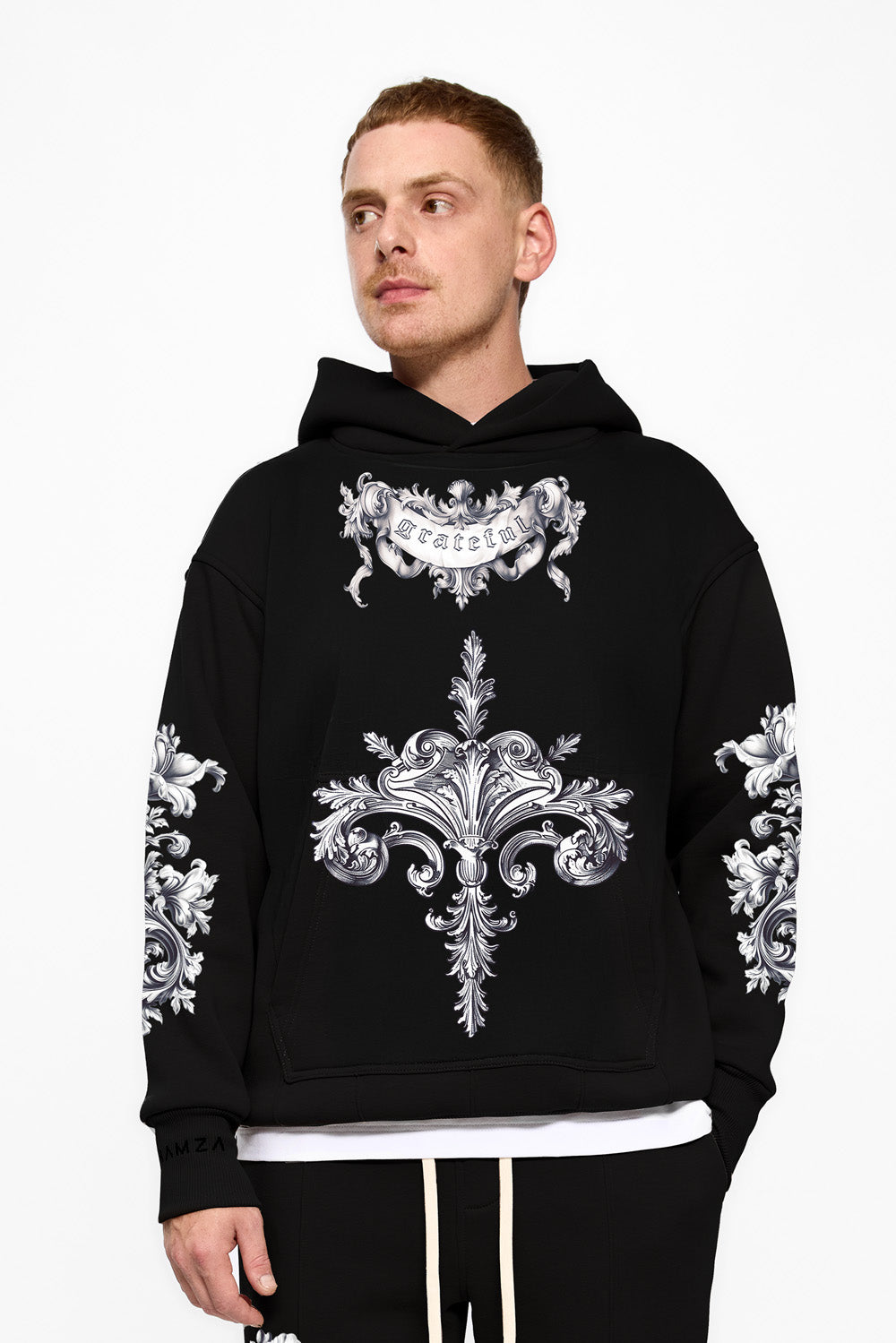 Baroque black fleece Hoodie