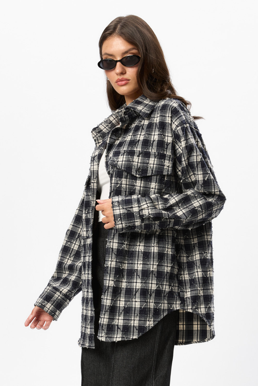 Rombo Oversized Shirt Blue