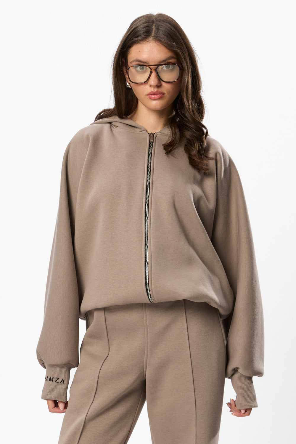 Hardy V2 Beige Fleece Zip Hoodie