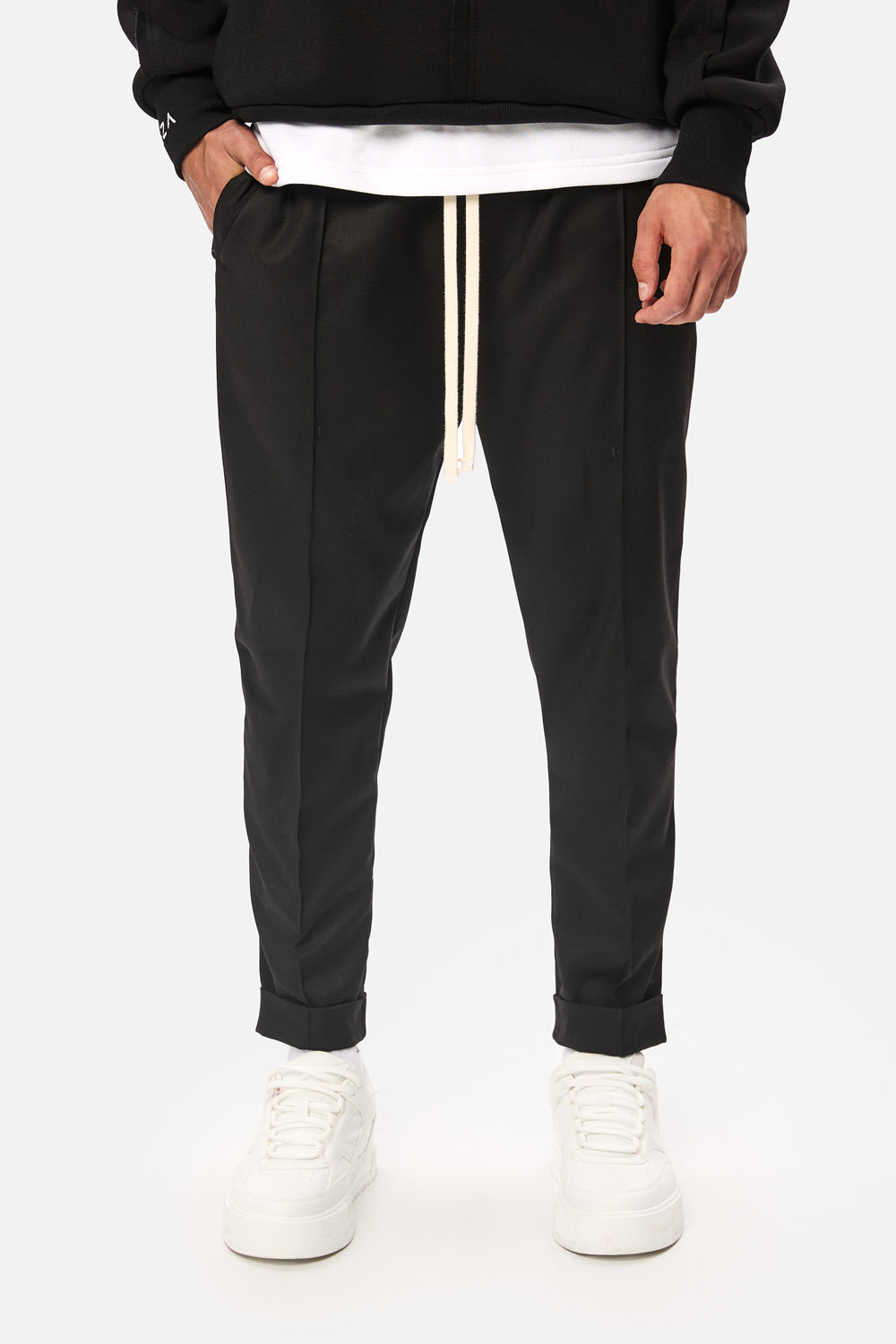 Pantaloni din stofa Thom | Bărbați | Negru | Stil Modern & Elegant | Confort & Funcționalitate | Atelier Hamza